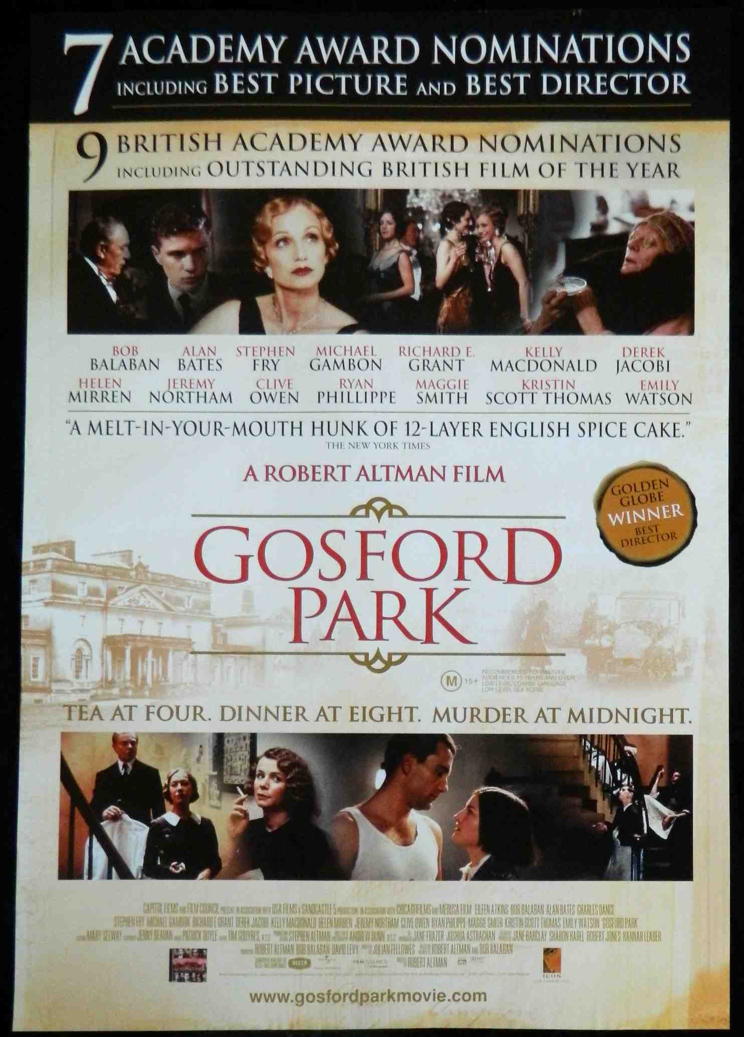 GOSFORD PARK  (2001)— Original Australian one sheet movie poster