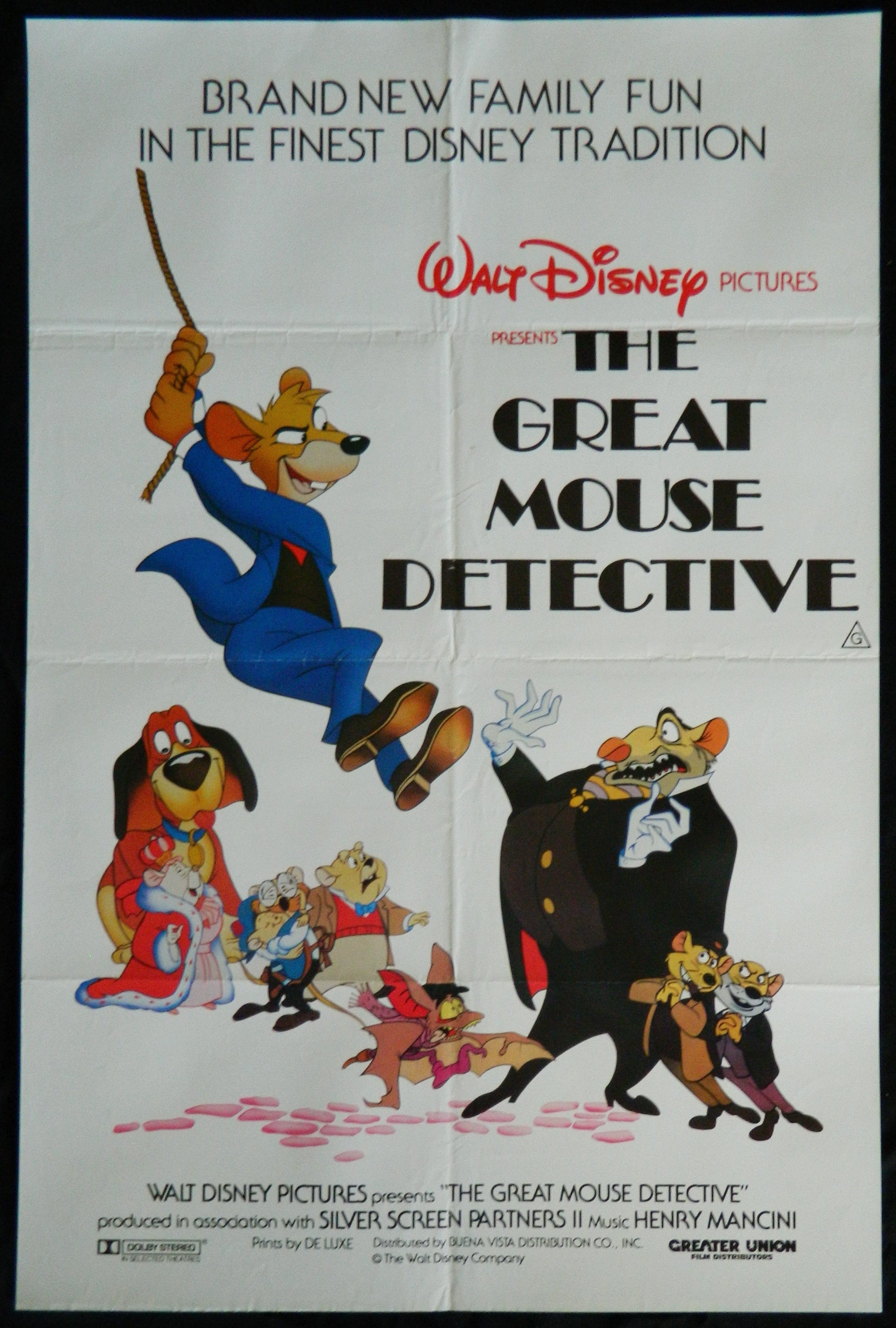 GREAT MOUSE DETECTIVE (1986)— Original Australian one sheet movie poster