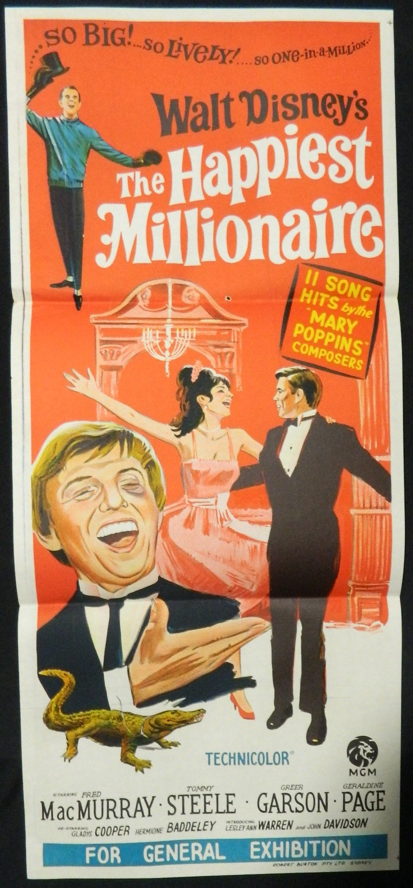 THE HAPPIEST MILLIONAIRE (1967) — Original Australian daybill movie poster