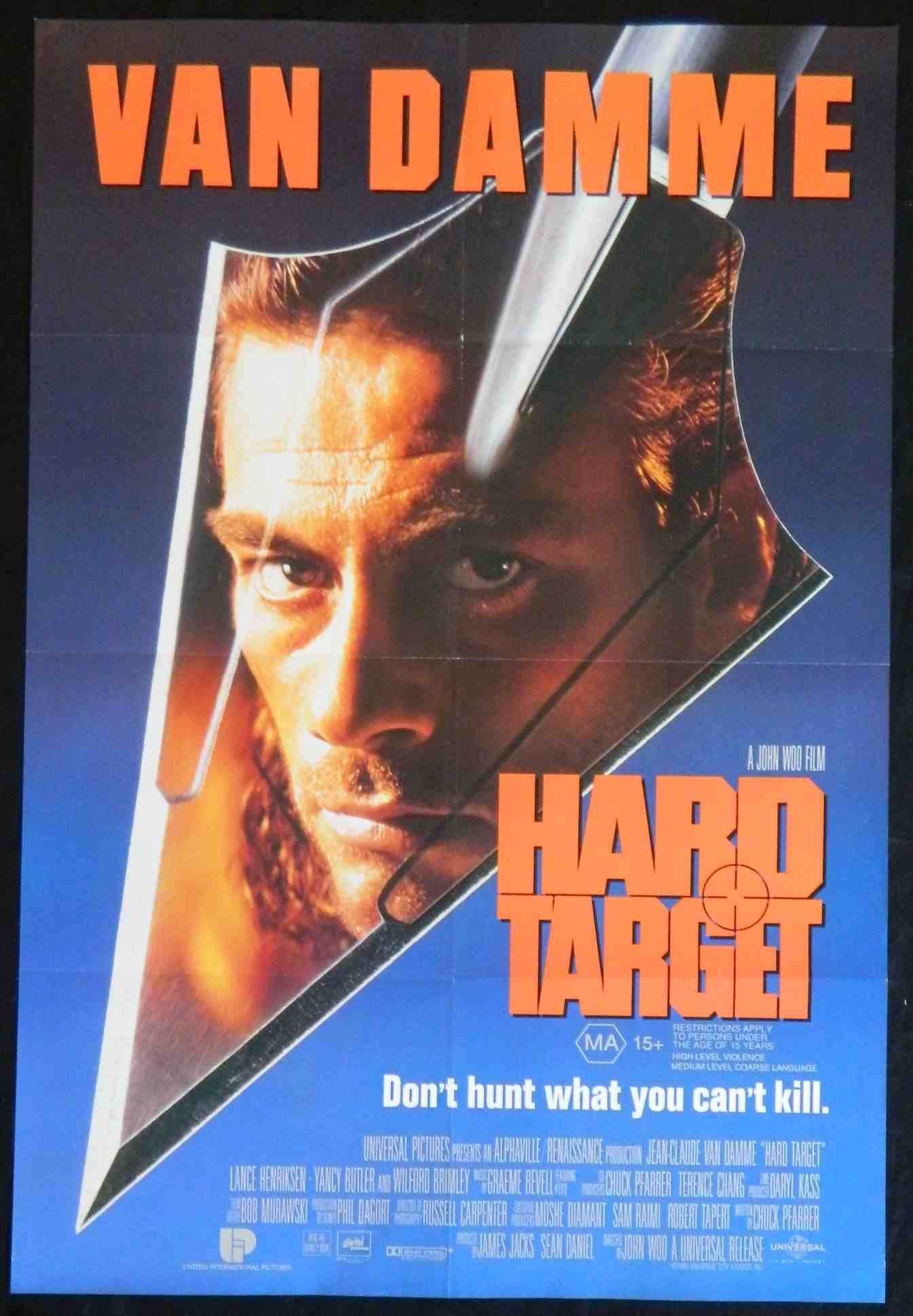 HARD TARGET (1993) — Original Australian one sheet movie poster