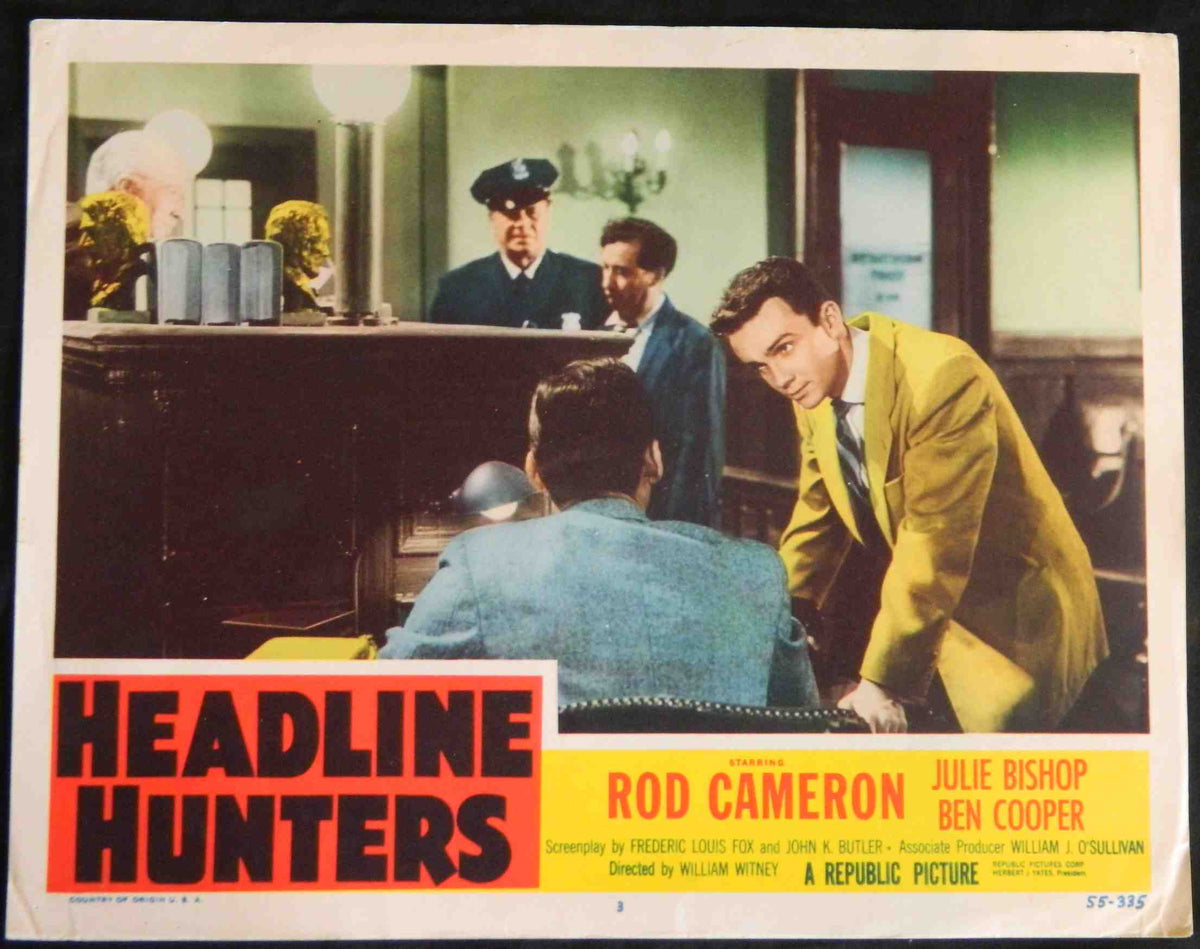 HEADLINE HUNTERS (3) (1955) — Original Australian Lobby Card