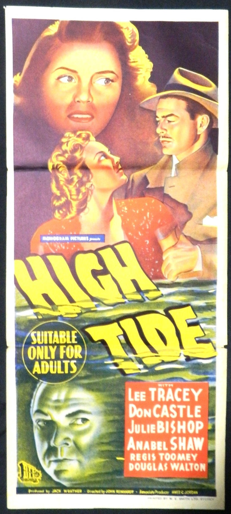 HIGH TIDE (1947) — Original Australian daybill movie poster
