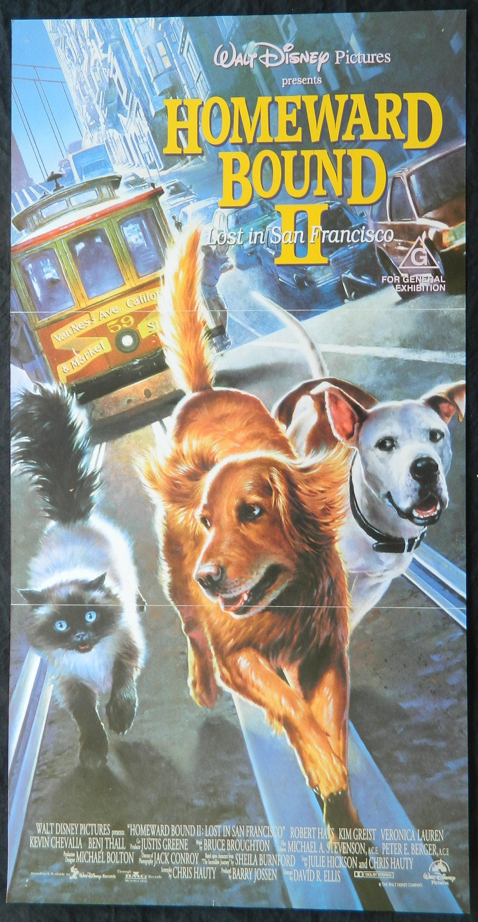 HOMEWARD BOUND 2 (1996)— Original Australian daybill movie poster.