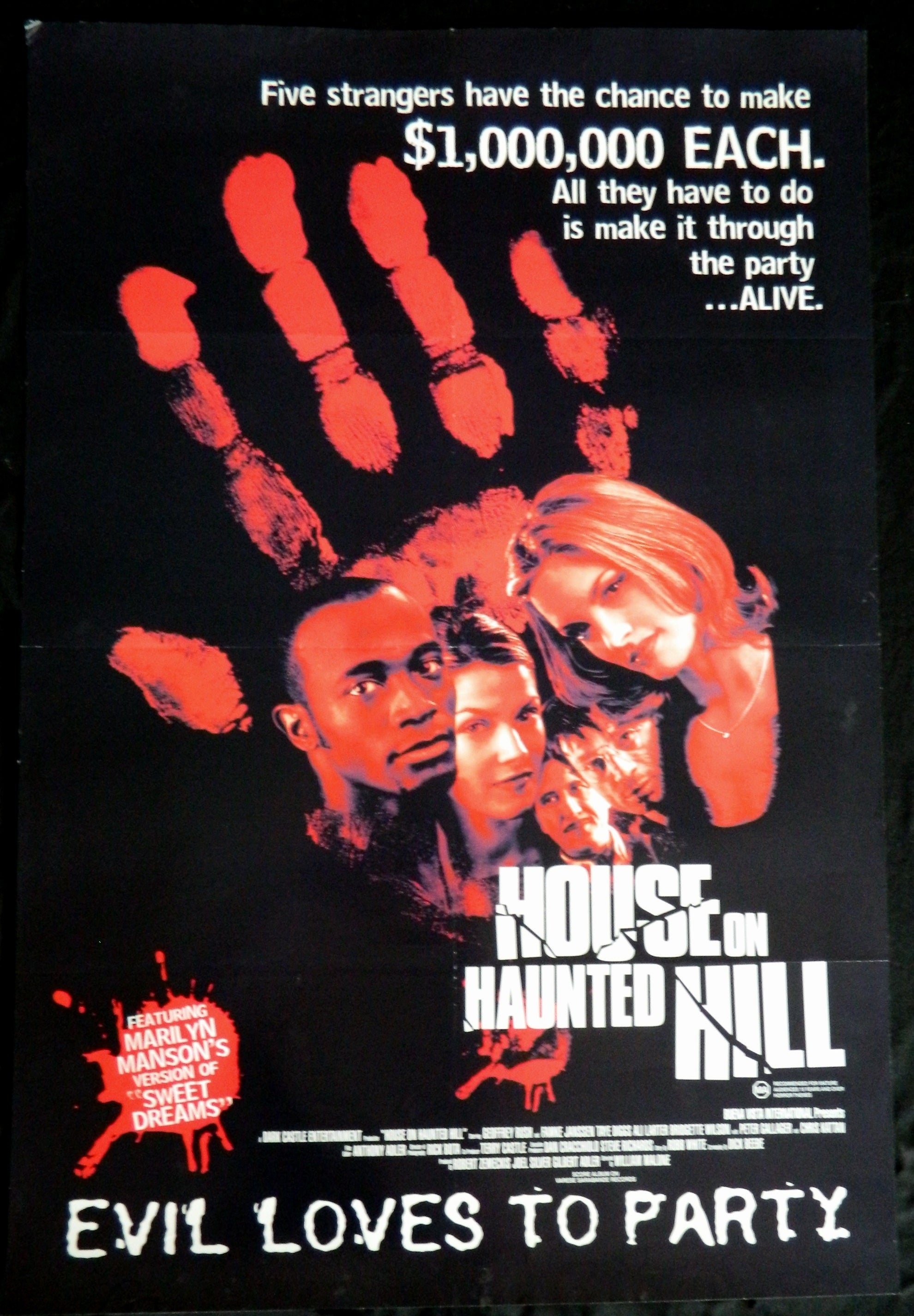 HOUSE ON HAUNTED HILL (1999)— Original Australian one sheet movie poster