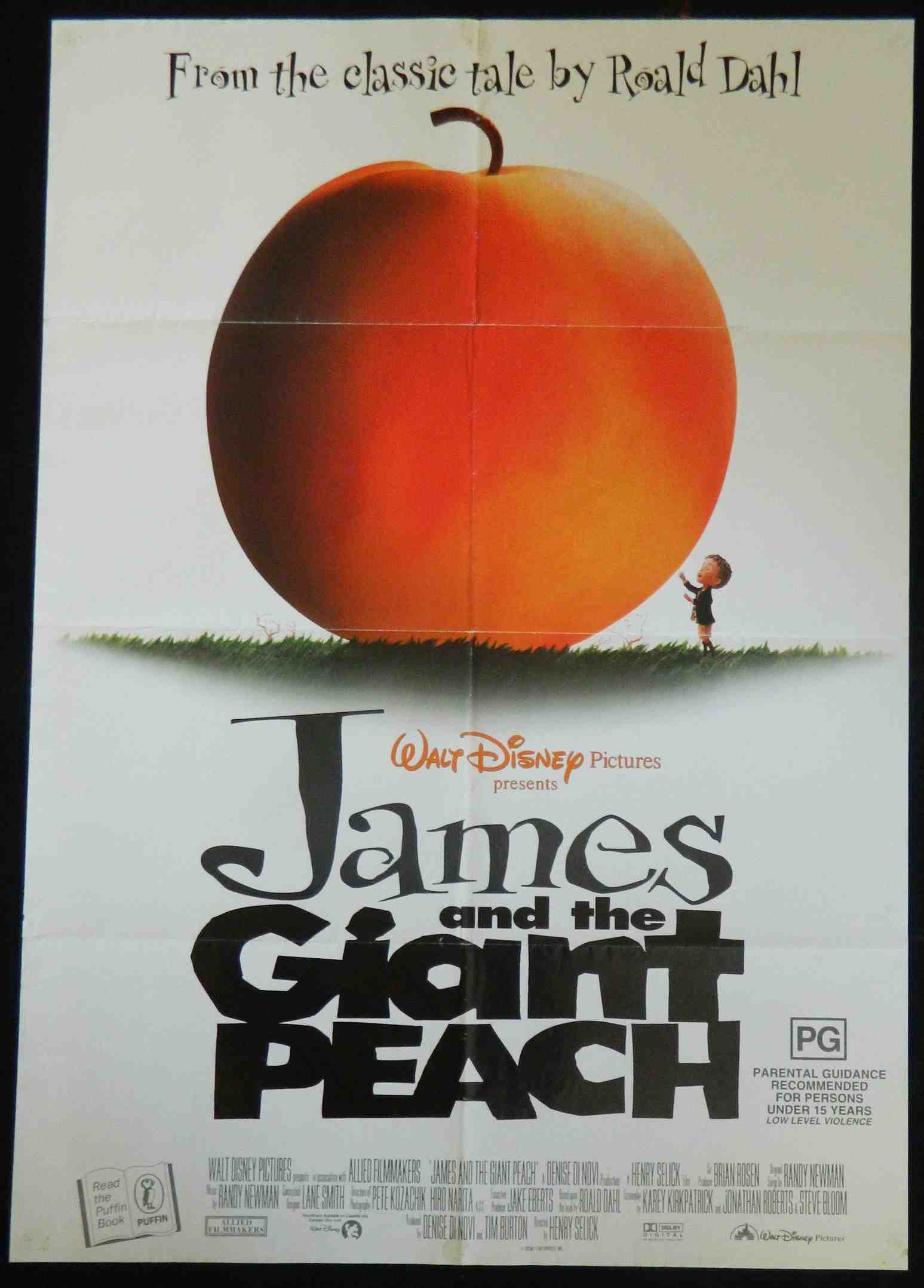 JAMES AND THE GIANT PEACH  (1996)— Original Australian one sheet movie poster