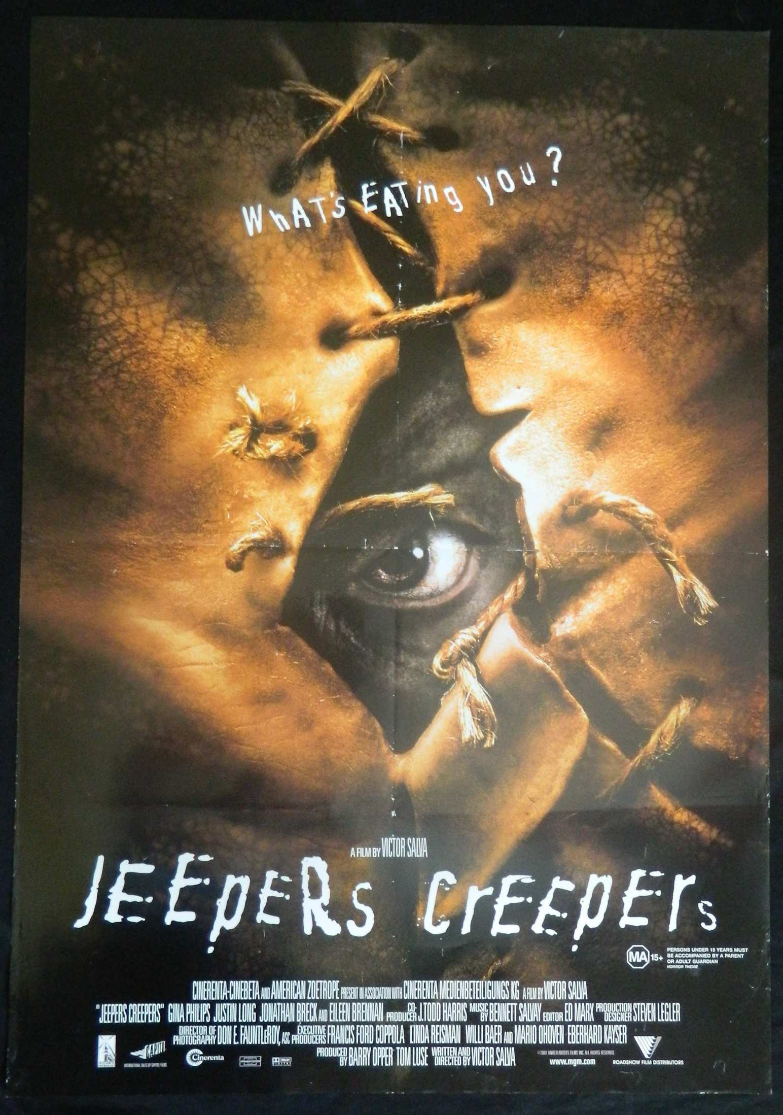 JEEPERS CREEPERS  (2001)— Original Australian one sheet movie poster