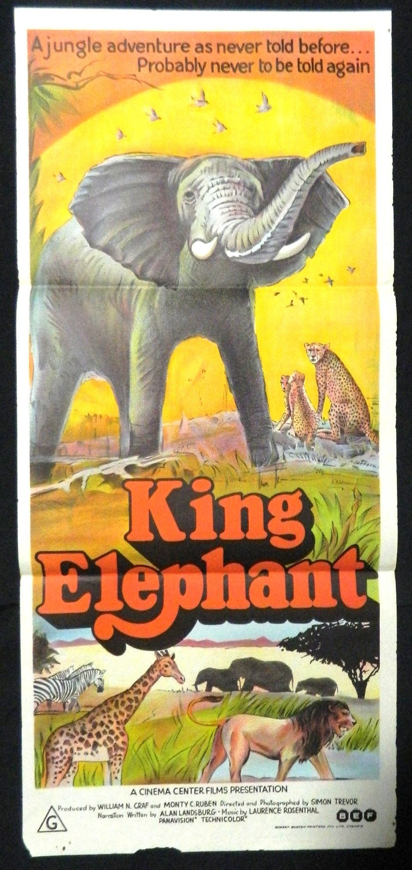 KING ELEPHANT (1971) — Original Australian daybill movie poster