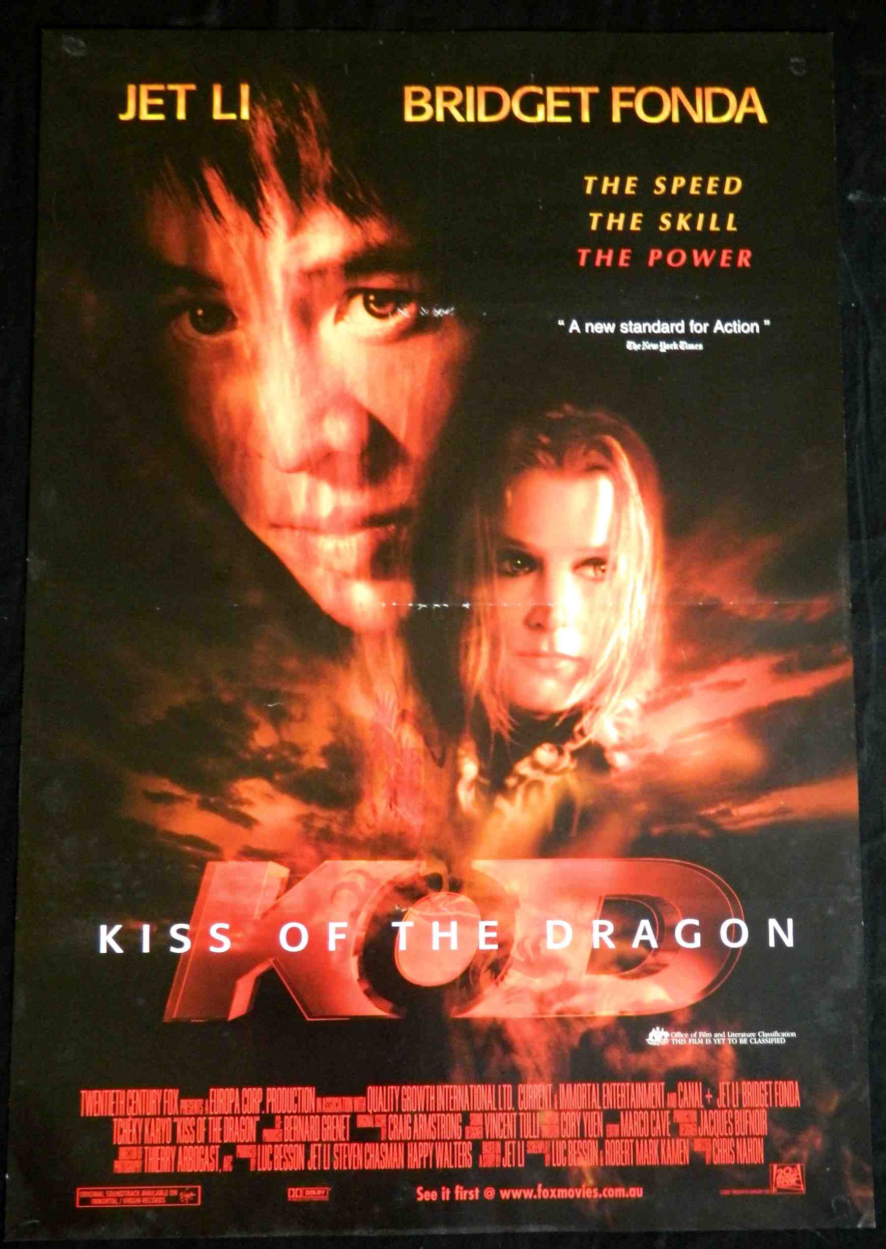 KISS OF THE DRAGON (2001) — Original Australian one sheet movie poster