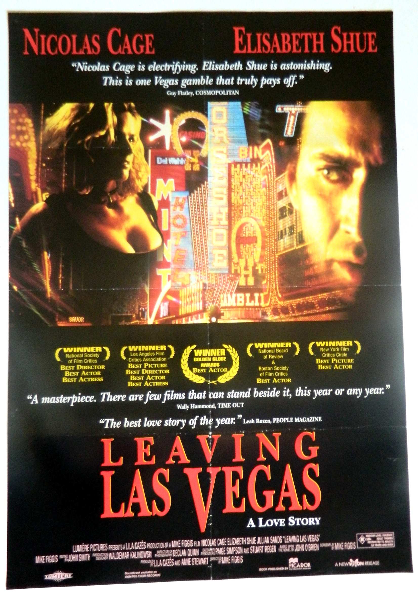 LEAVING LAS VEGAS (1995)— Original Australian one sheet movie poster