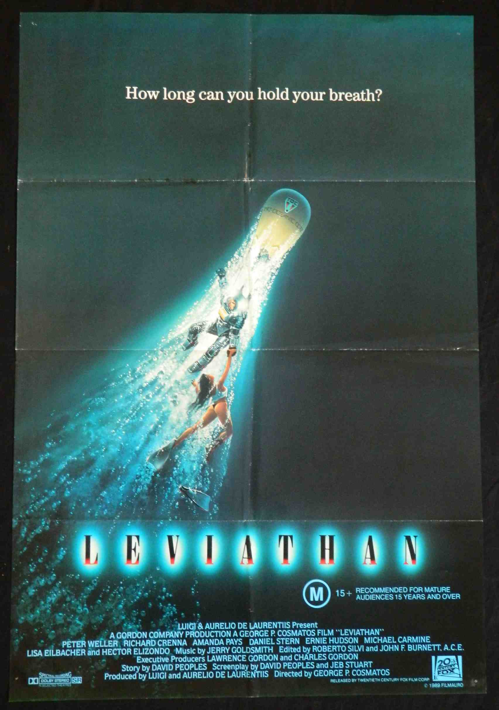 LEVIATHON (1989)— Original Australian one sheet movie poster