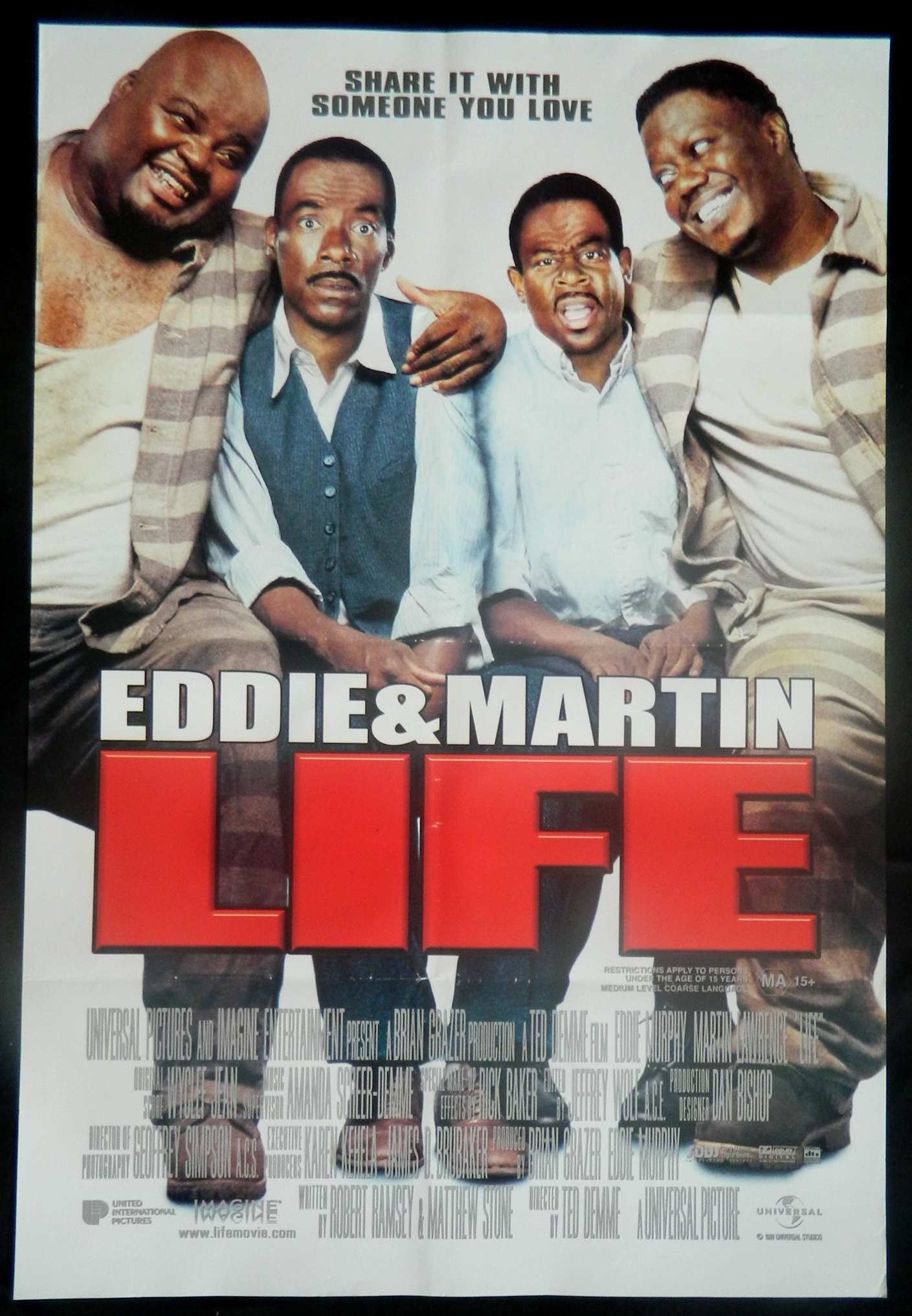 LIFE (1999) — Original Australian one sheet movie poster