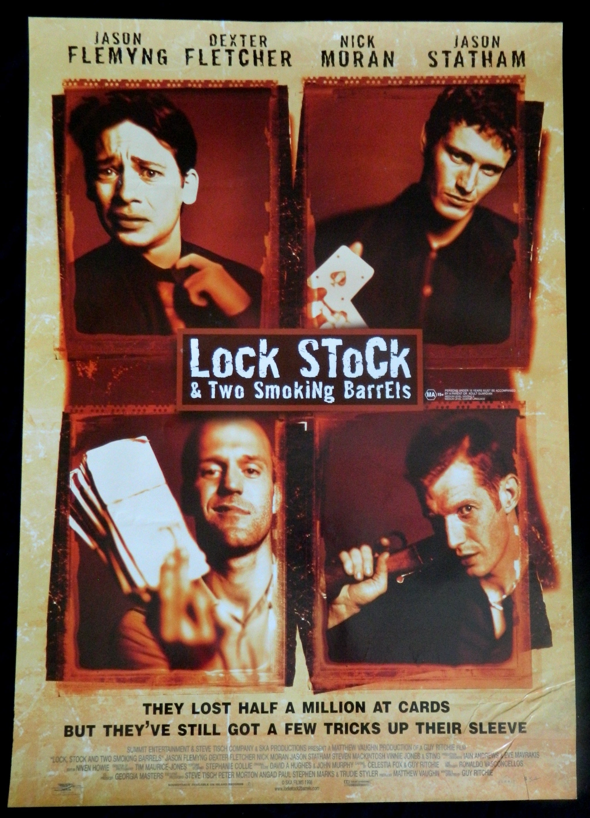 LOCK STOCK AND TWO SMOKING BARRELS (1998)— Original Australian one sheet movie poster
