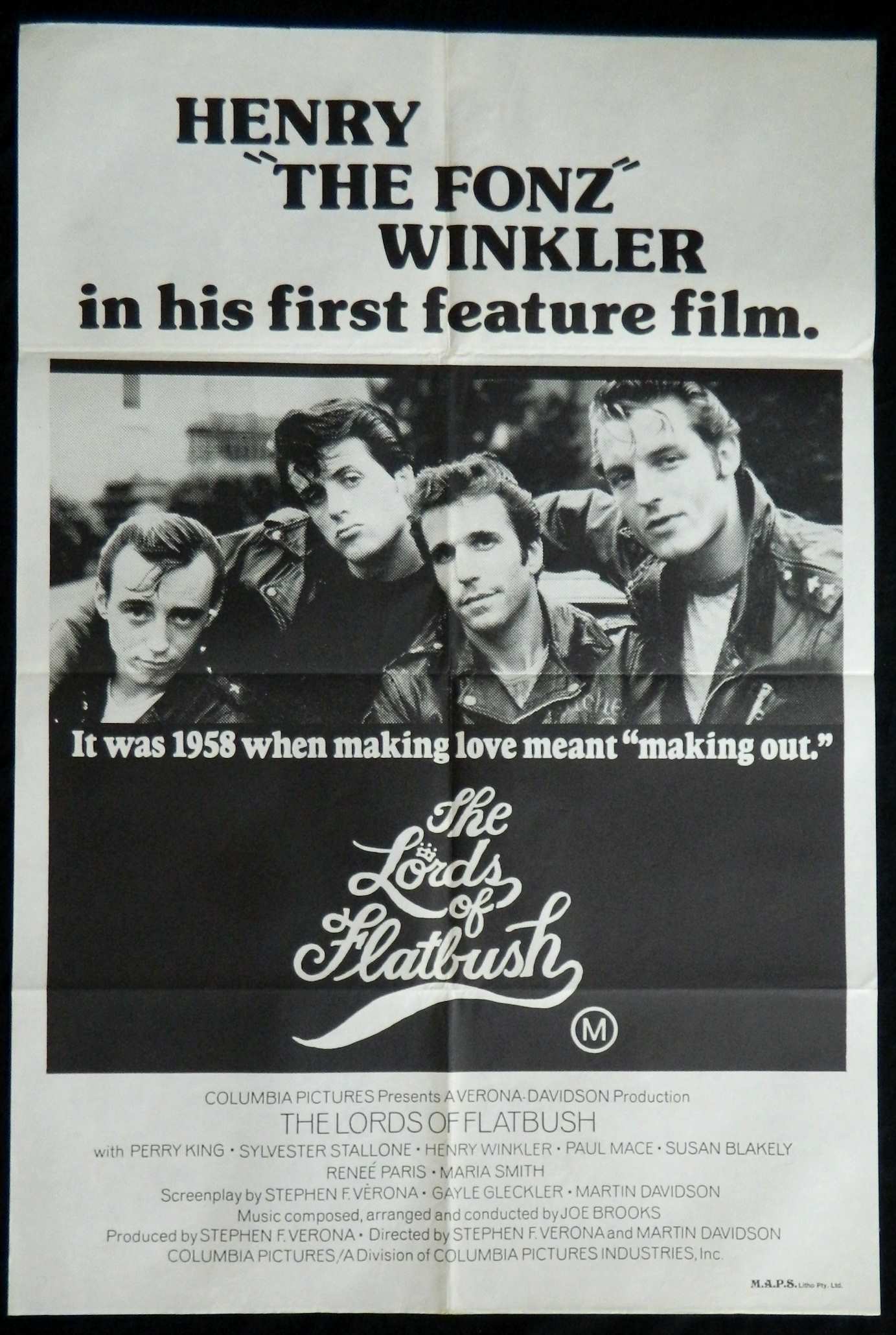 LORDS OF FLATBUSH (1974)— Original Australian one sheet movie poster
