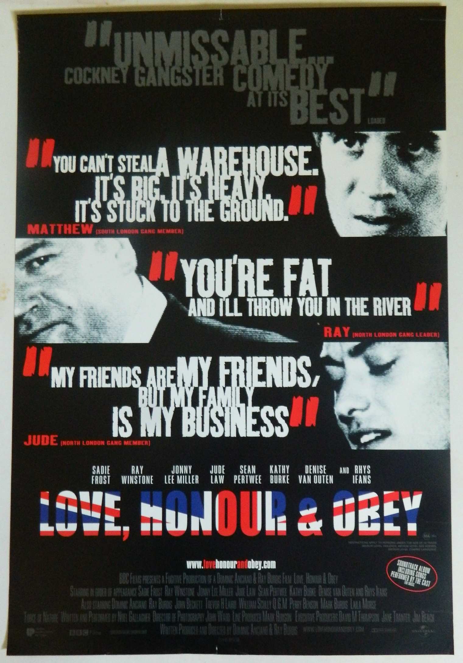 LOVE HONOR AND OBEY (2000) — Original Australian one sheet movie poster
