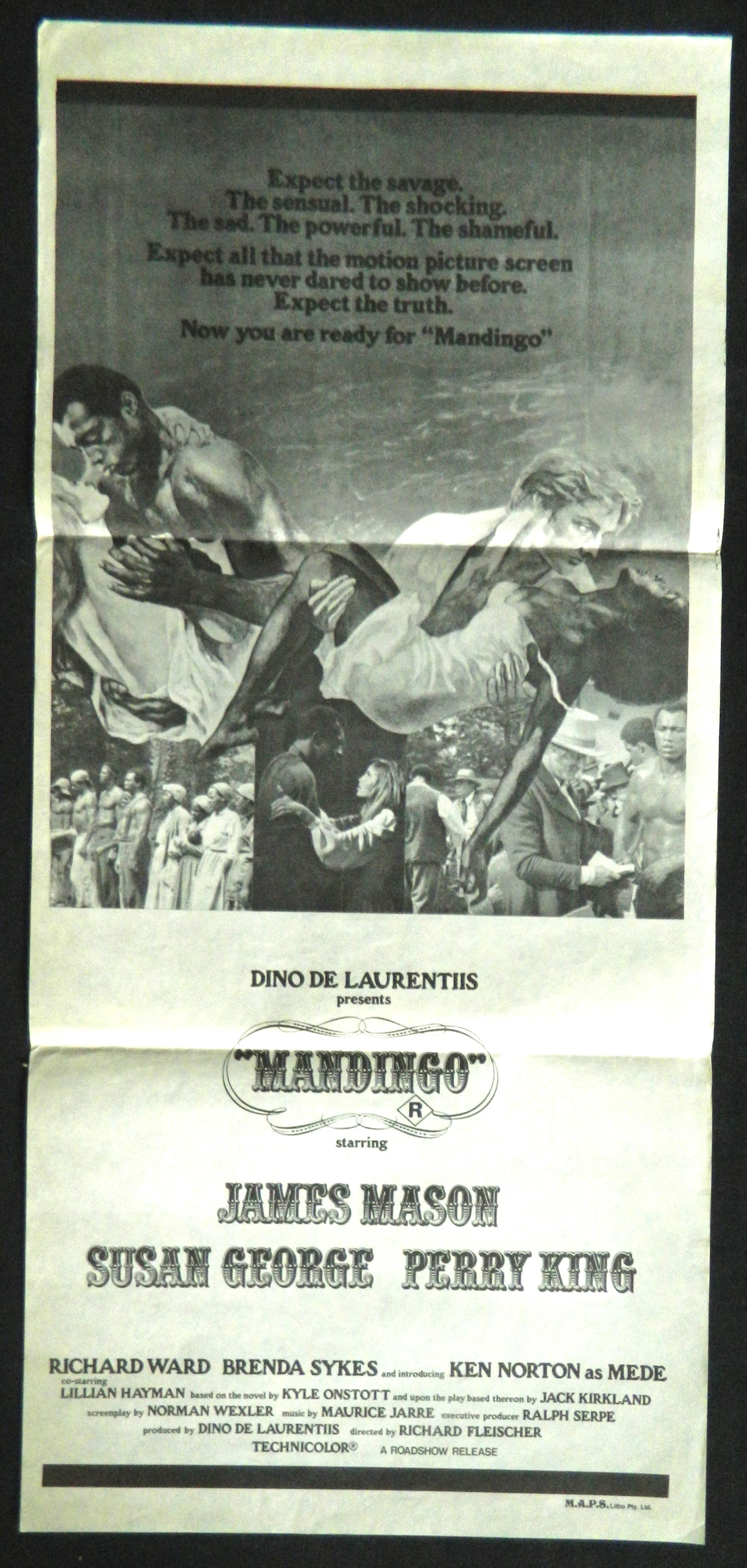 MANDINGO (1975) — Original Australian daybill movie poster