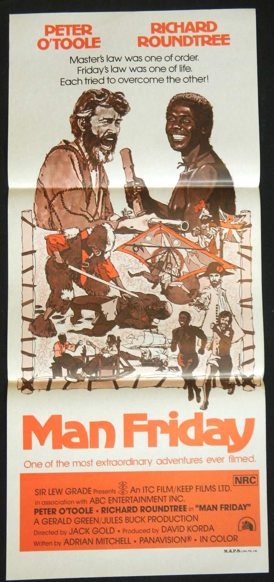 MAN FRIDAY  (1975) — Original Australian daybill movie poster