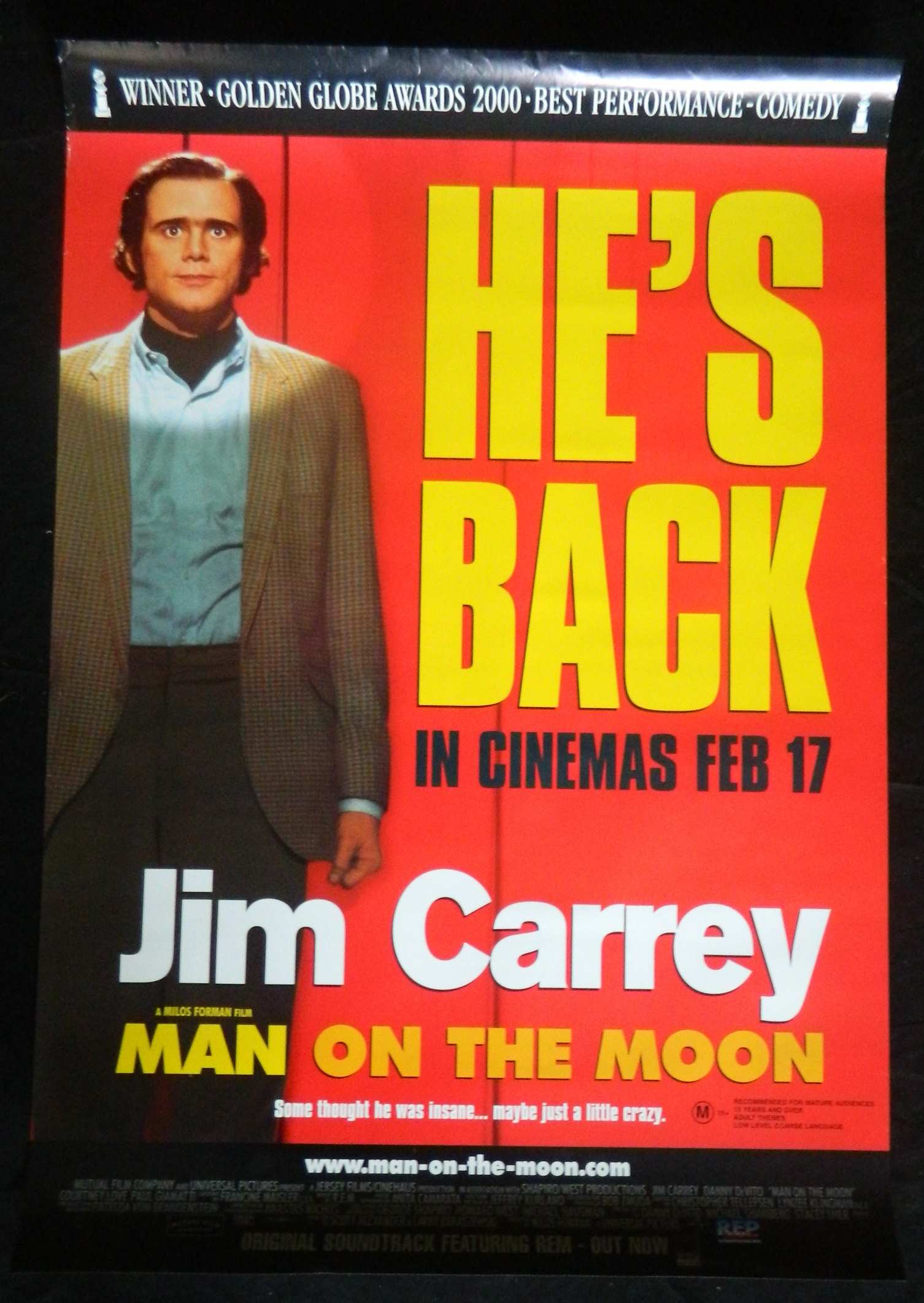 MAN ON THE MOON (1999)— Original Australian one sheet movie poster