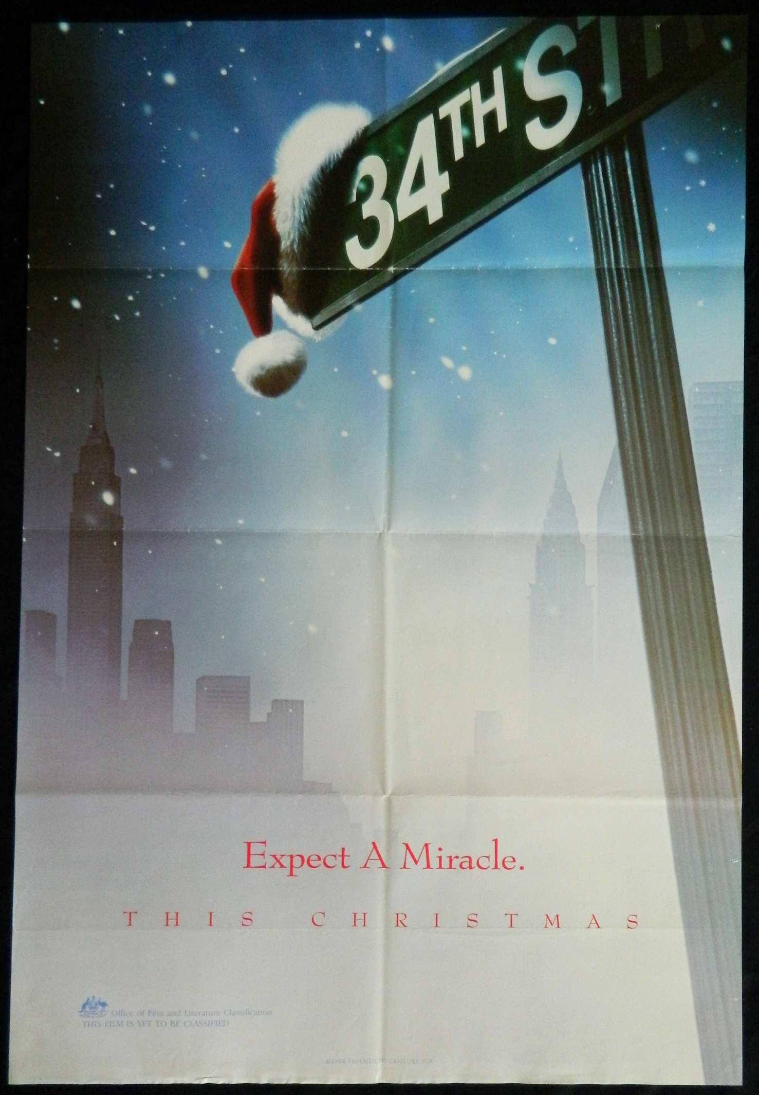 MIRACLE ON 34TH STREET  (1994)— Original Australian one sheet movie poster