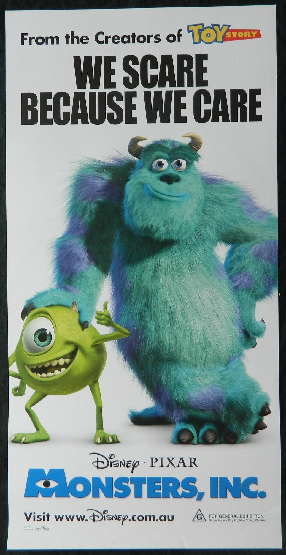 MONSTERS INC (2002) — Original Australian daybill movie poster