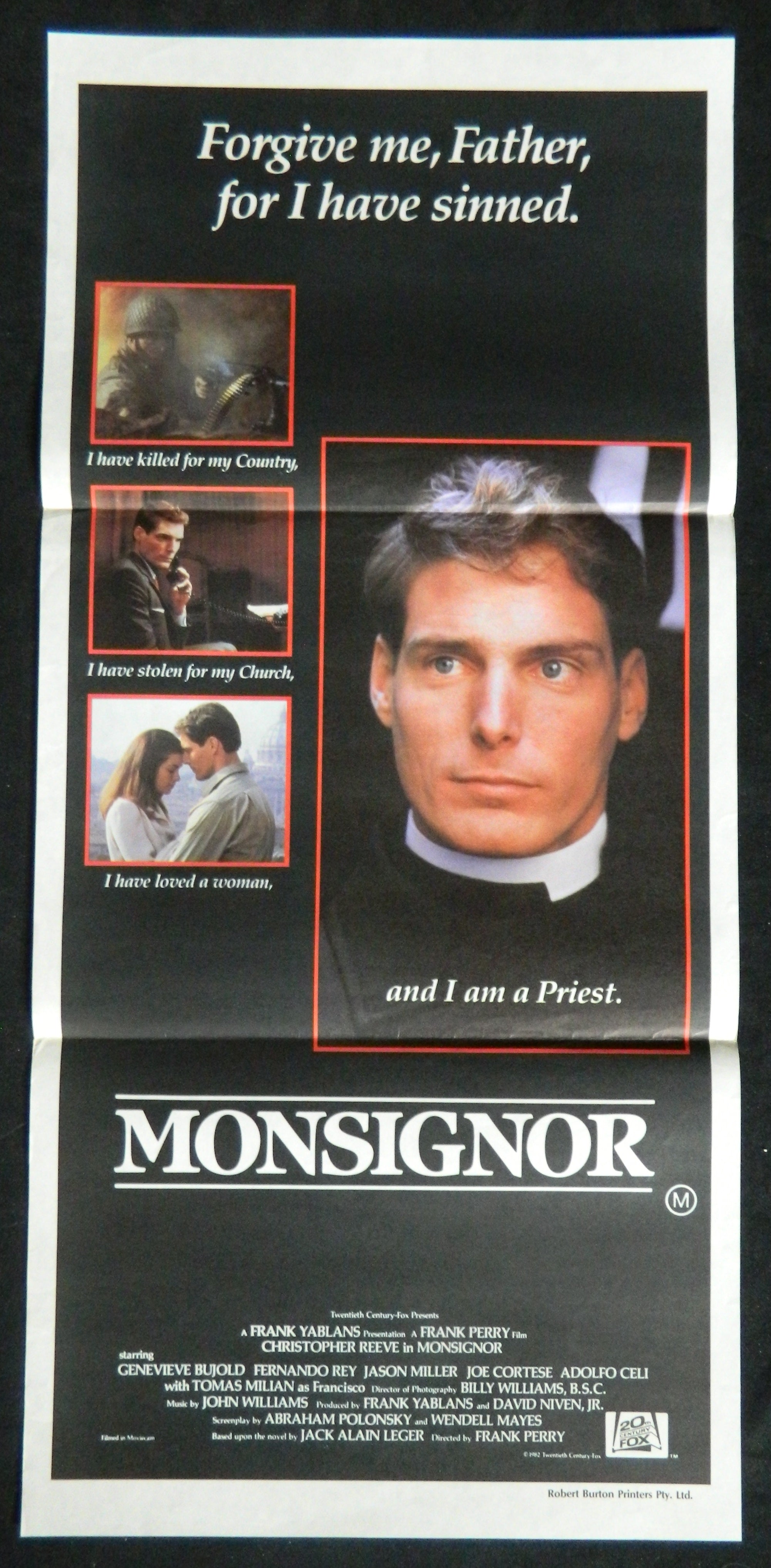 MONSIGNOR  (1982) — Original Australian daybill movie poster