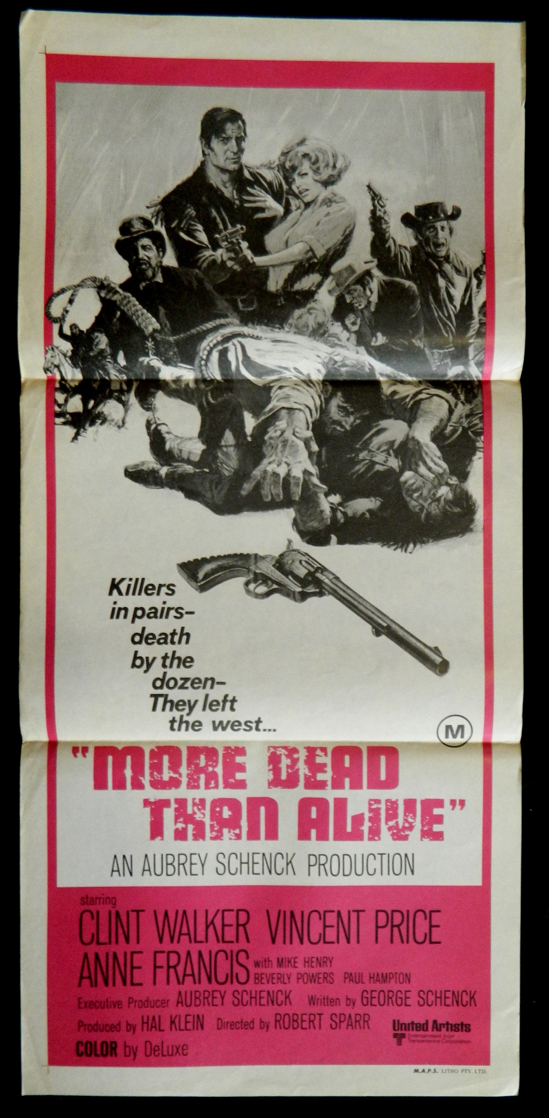 MORE DEAD THAN ALIVE (1969) — Original Australian daybill movie poster