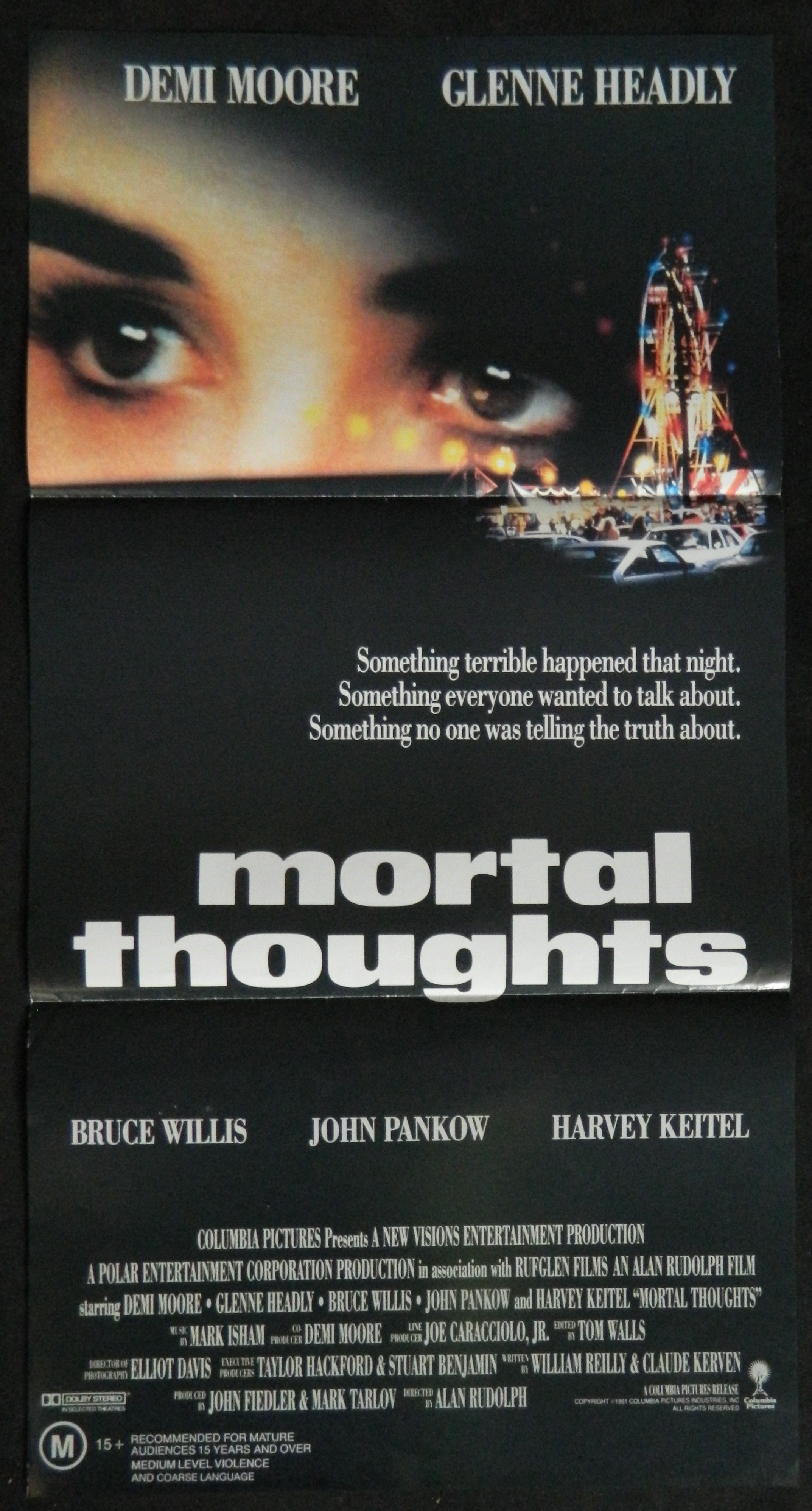 MORTAL THOUGHTS (1991) — Original Australian daybill movie poster