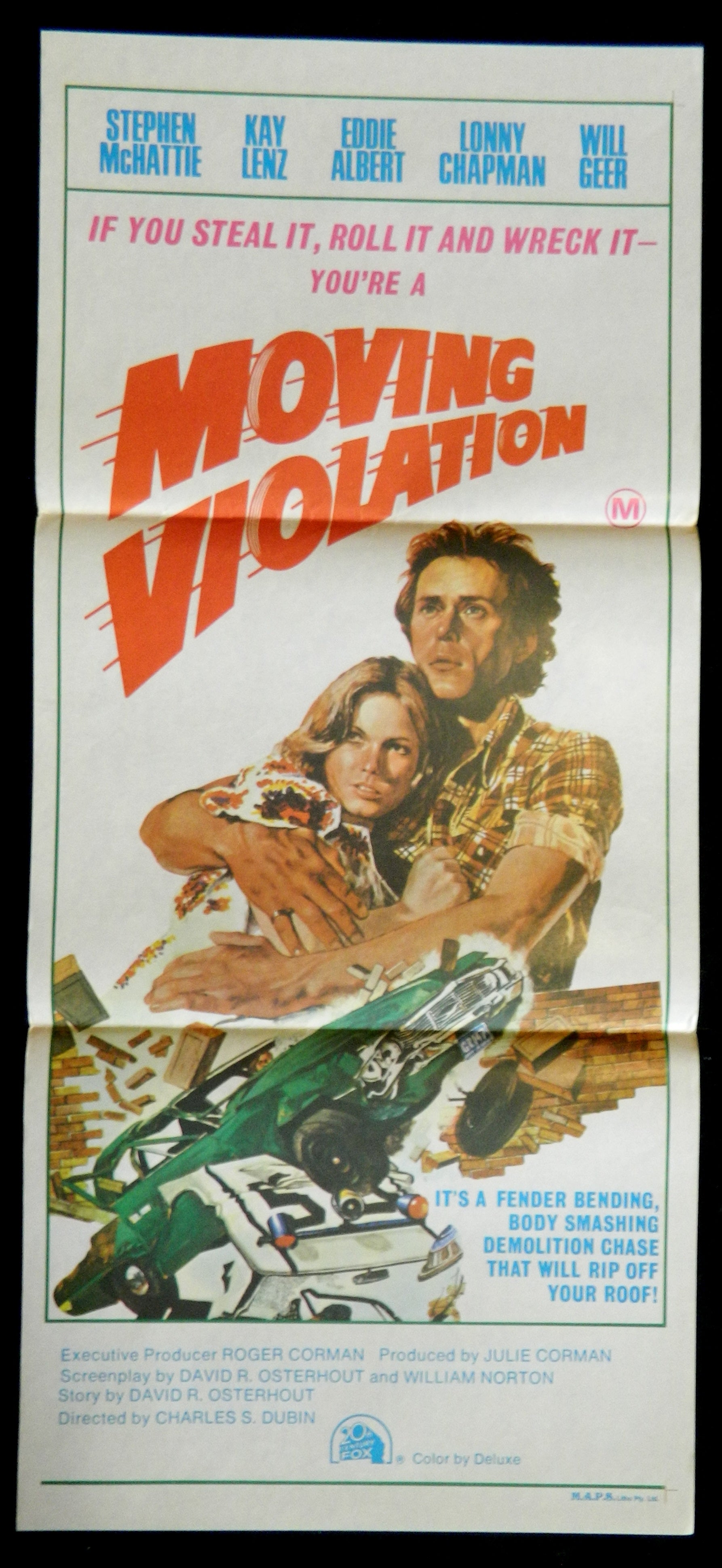 MOVING VIOLATION (1976) — Original Australian daybill movie poster