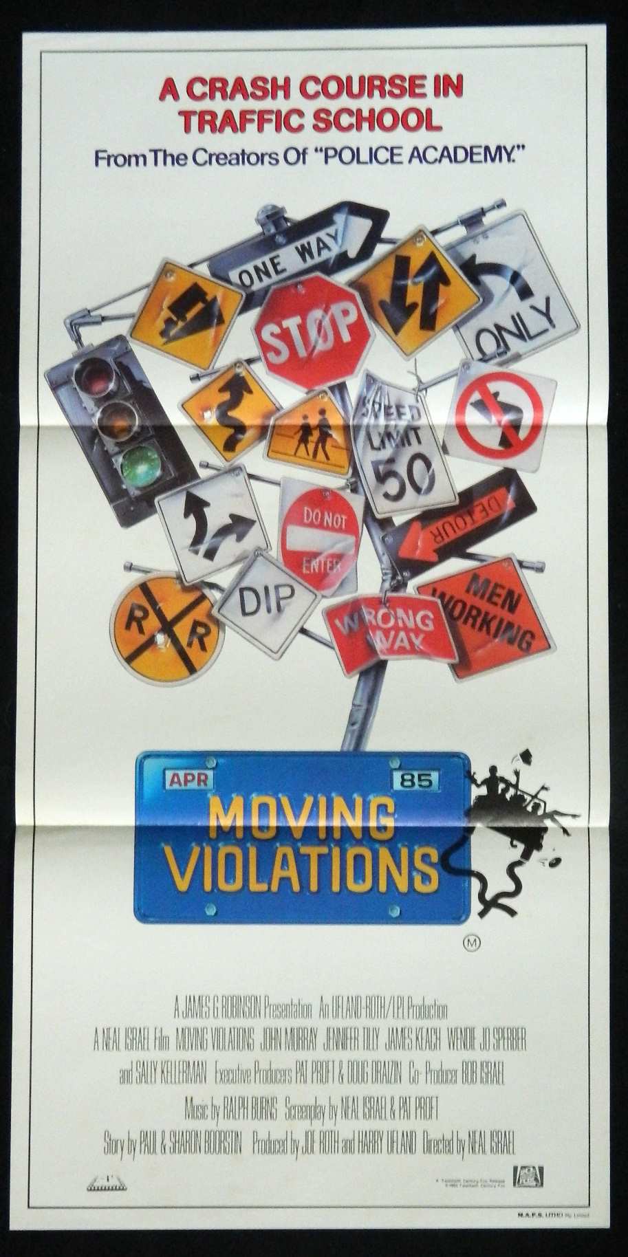 MOVING VIOLATIONS (1985) — Original Australian daybill movie poster