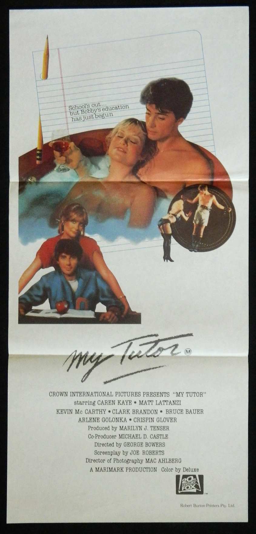 MY TUTOR   (1983) — Original Australian daybill movie poster