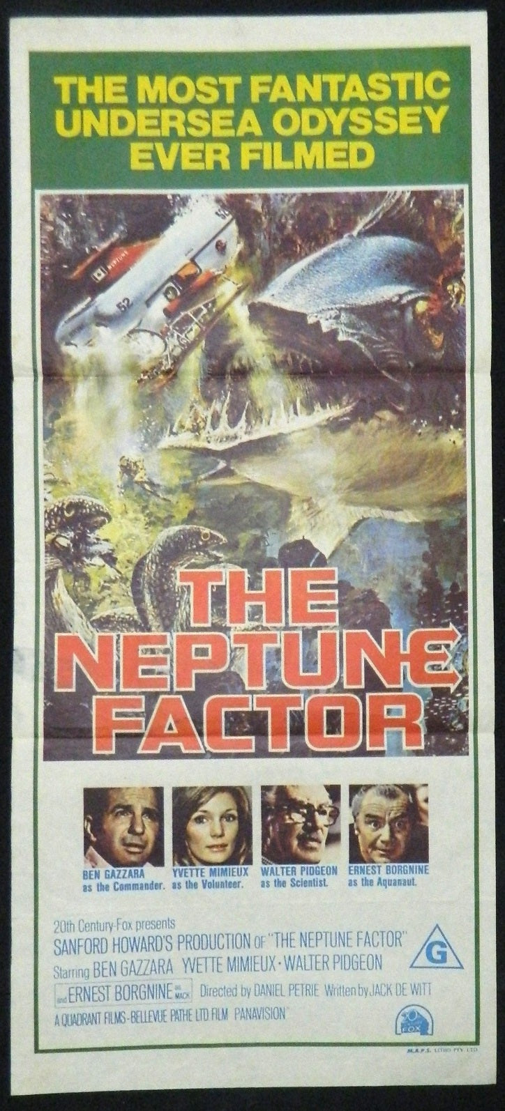 NEPTUNE FACTOR  (1973) — Original Australian daybill movie poster