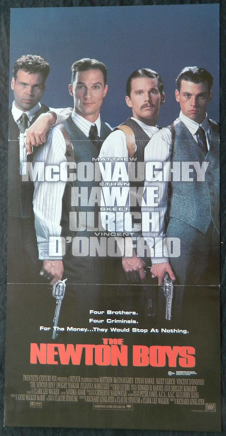 THE NEWTON BOYS (1998)— Original Australian daybill movie poster.