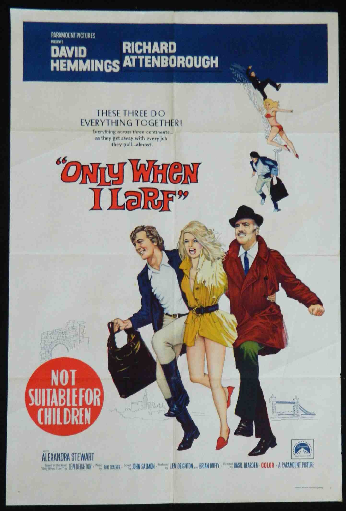 ONLY WHEN I LARF (1968) - Original Australian one sheet movie poster.