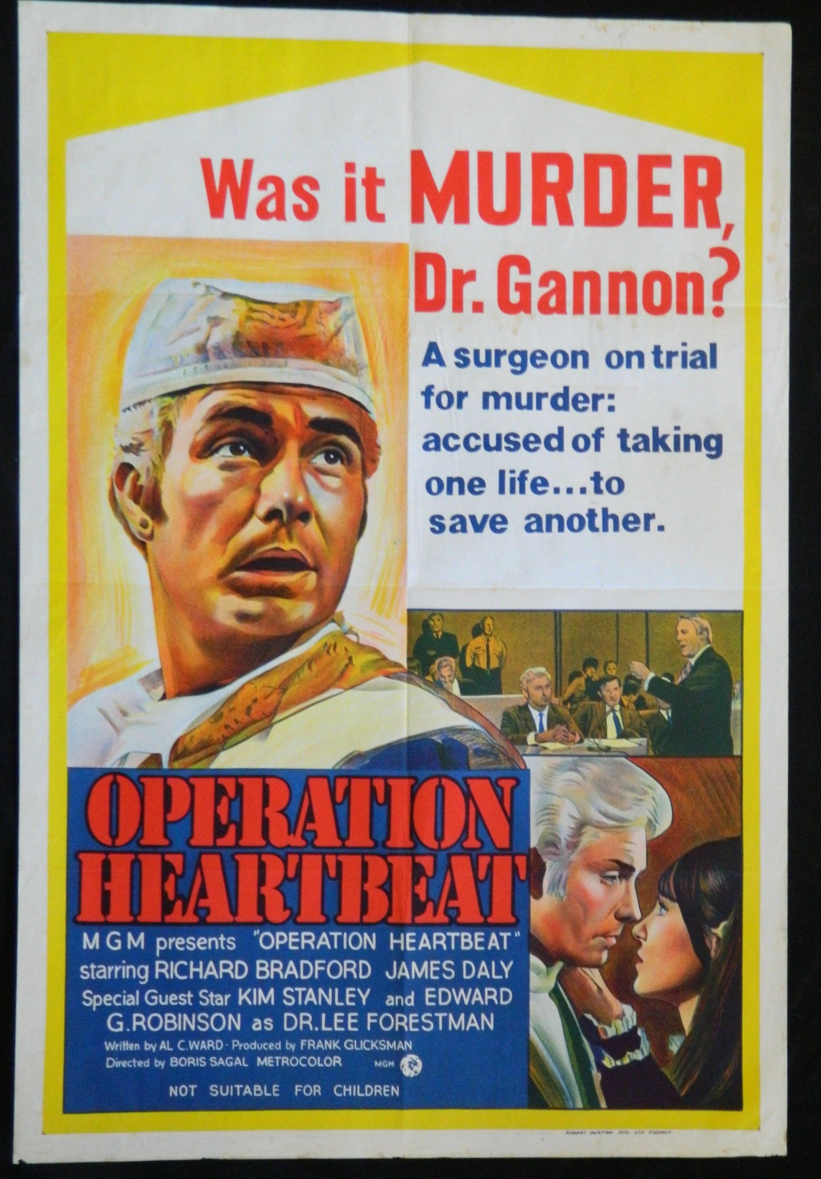 OPERATION HEARTBEAT (1969)— Original Australian one sheet movie poster