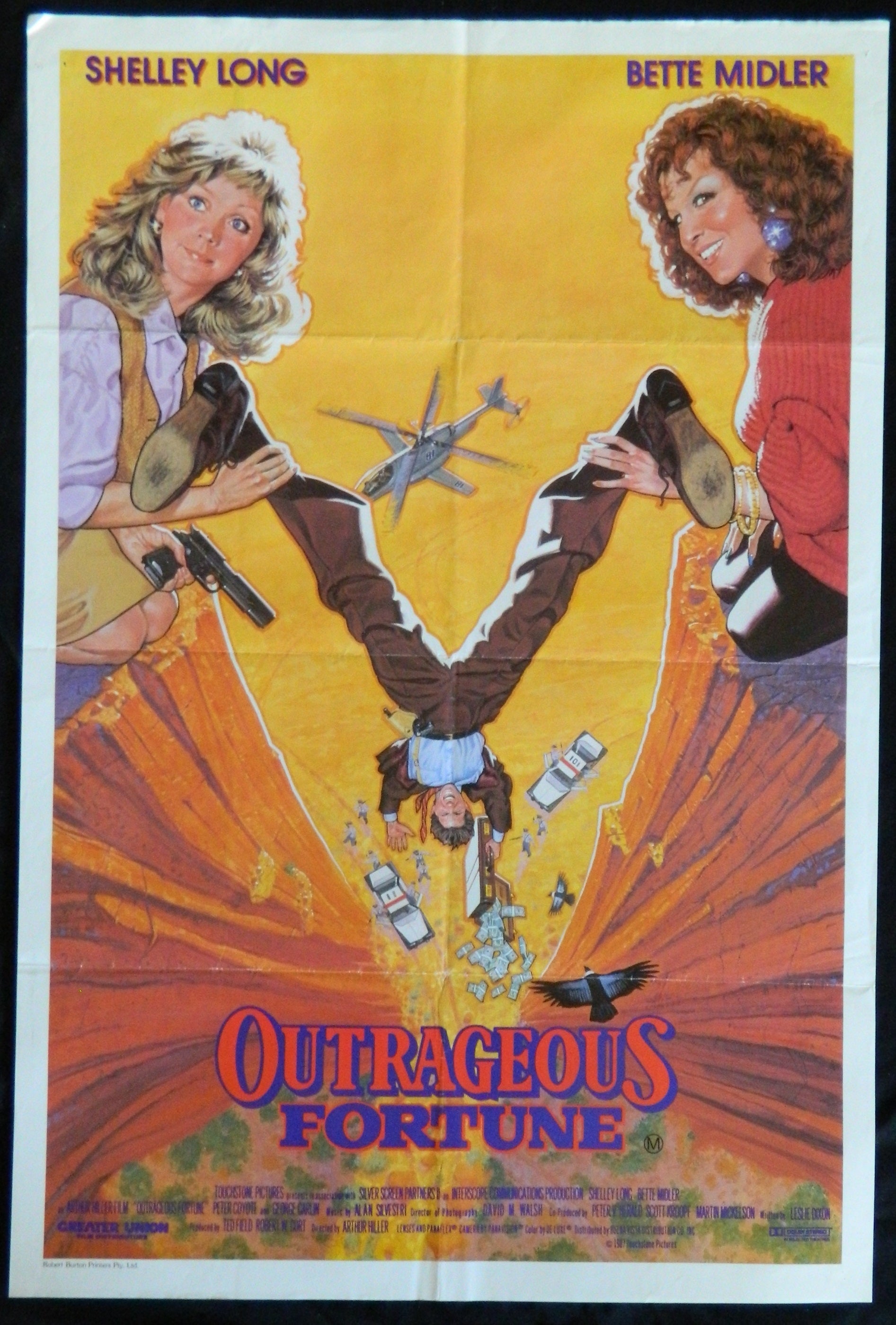 OUTRAGEOUS FORTUNE (1986)— Original Australian one sheet movie poster