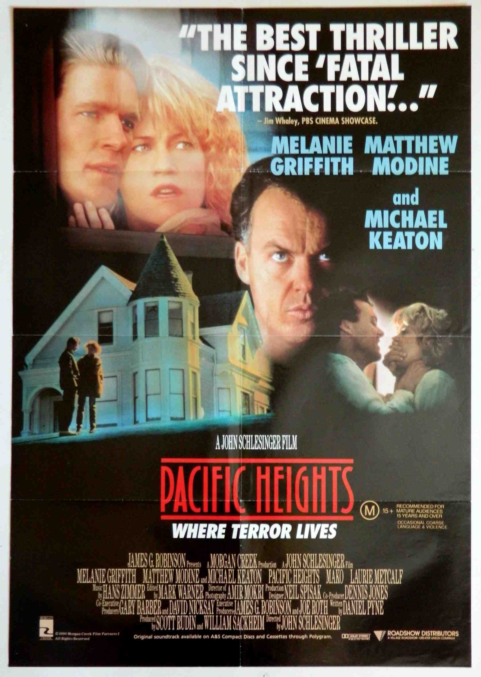 PACIFIC HEIGHTS (1990)— Original Australian one sheet movie poster