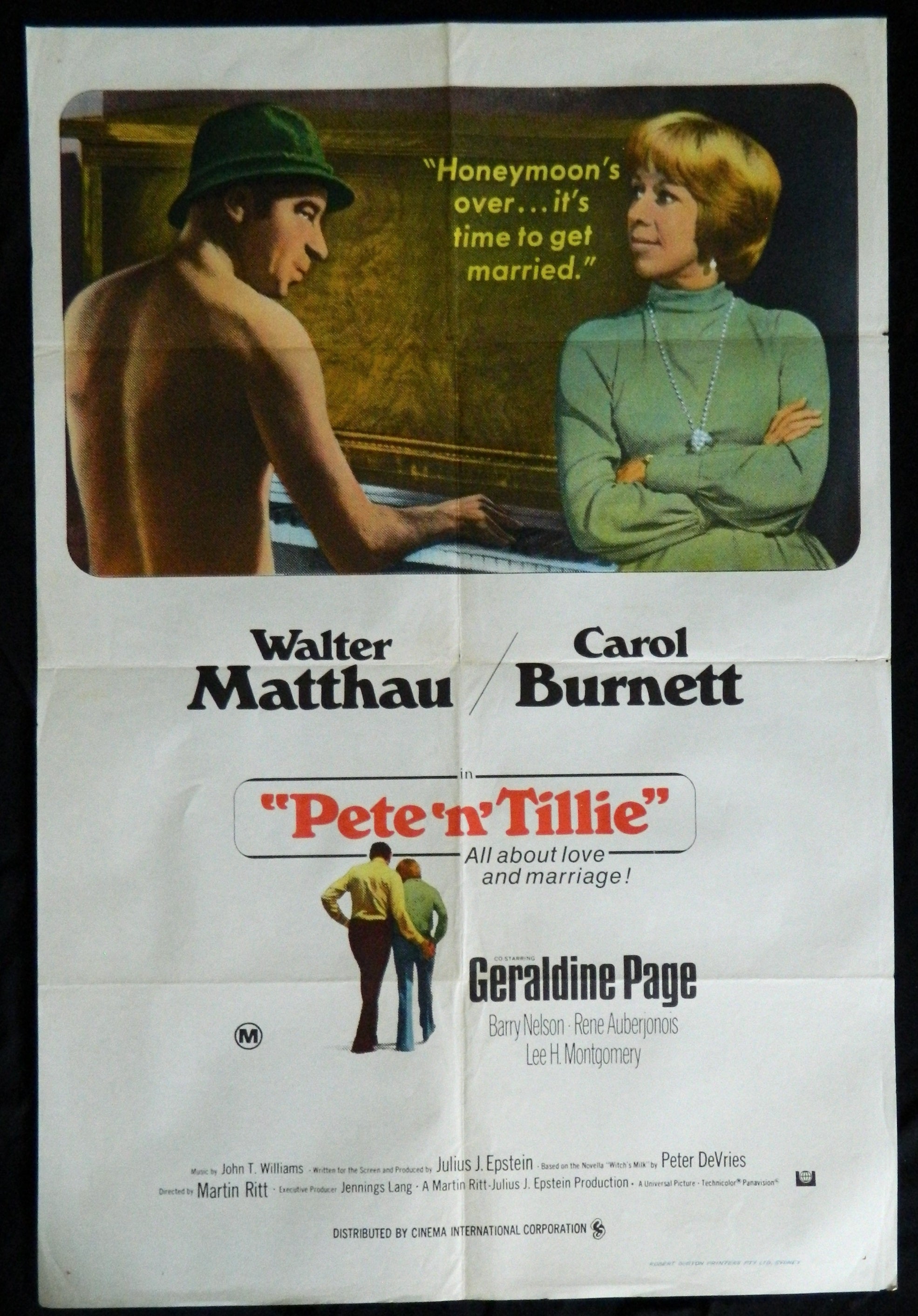 PETE N TILLIE (1972)— Original Australian one sheet movie poster