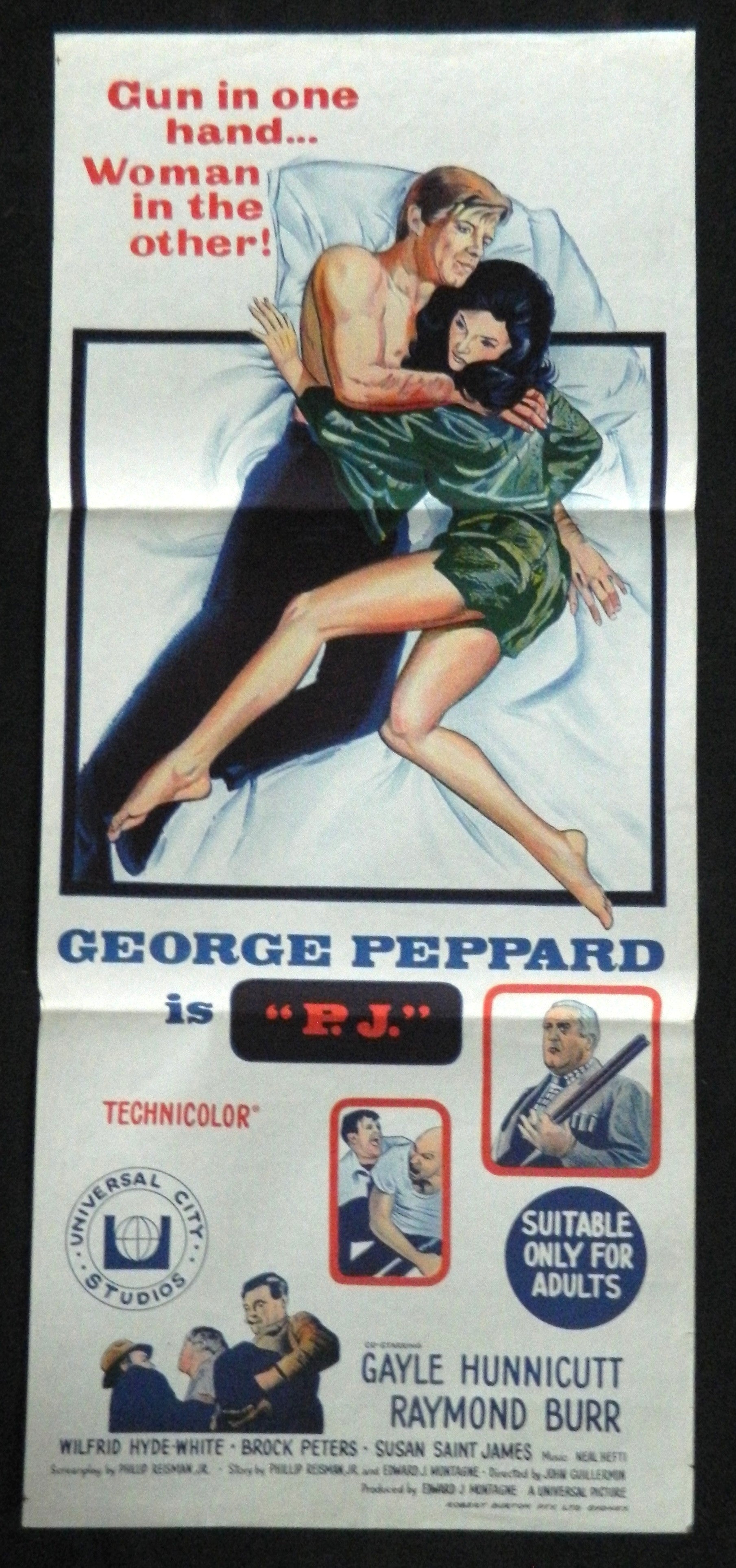 P.J. (1968) — Original Australian daybill movie poster