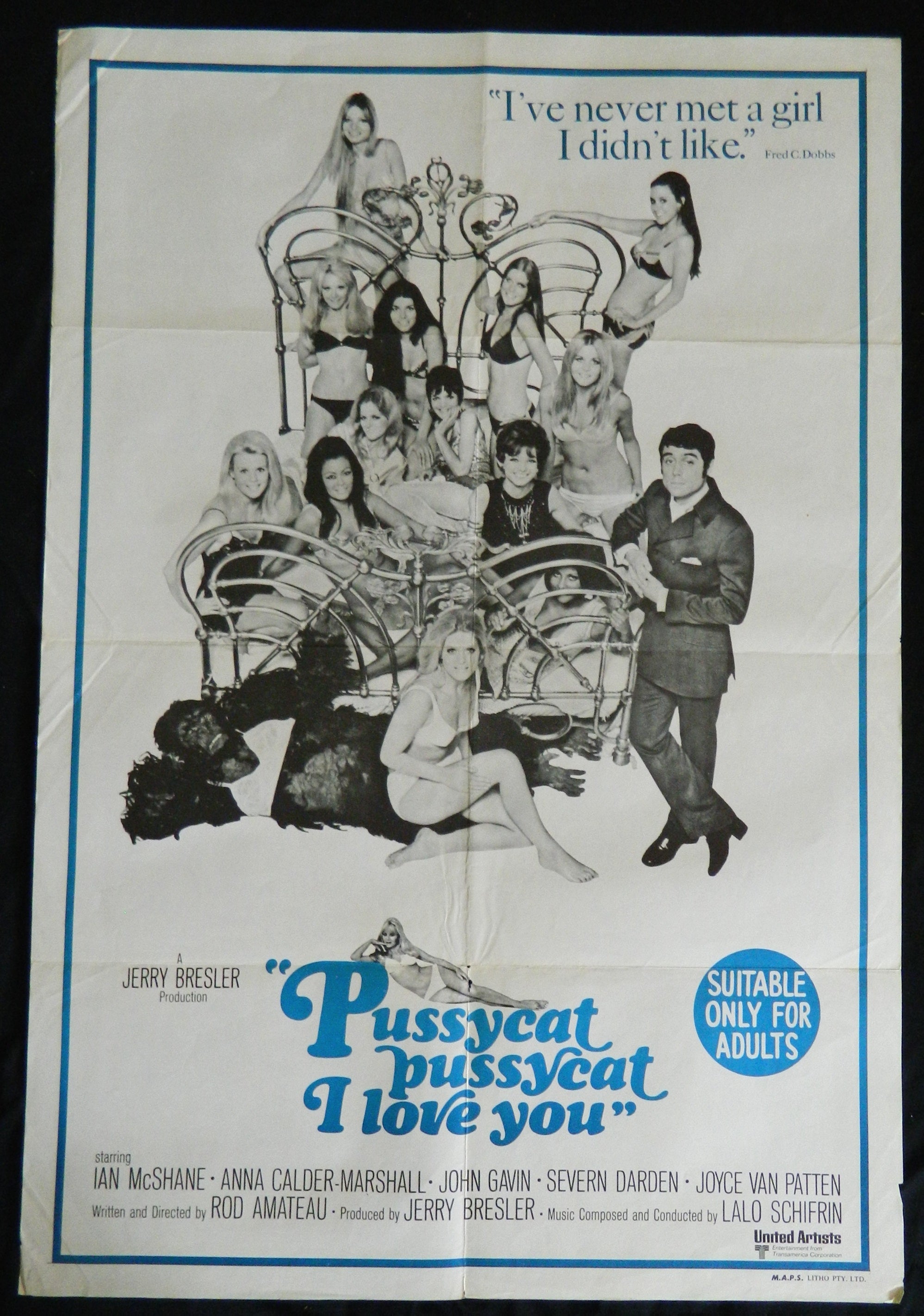 PUSSYCAT PUSSYCAT I LOVE YOU (1970)— Original Australian one sheet movie poster