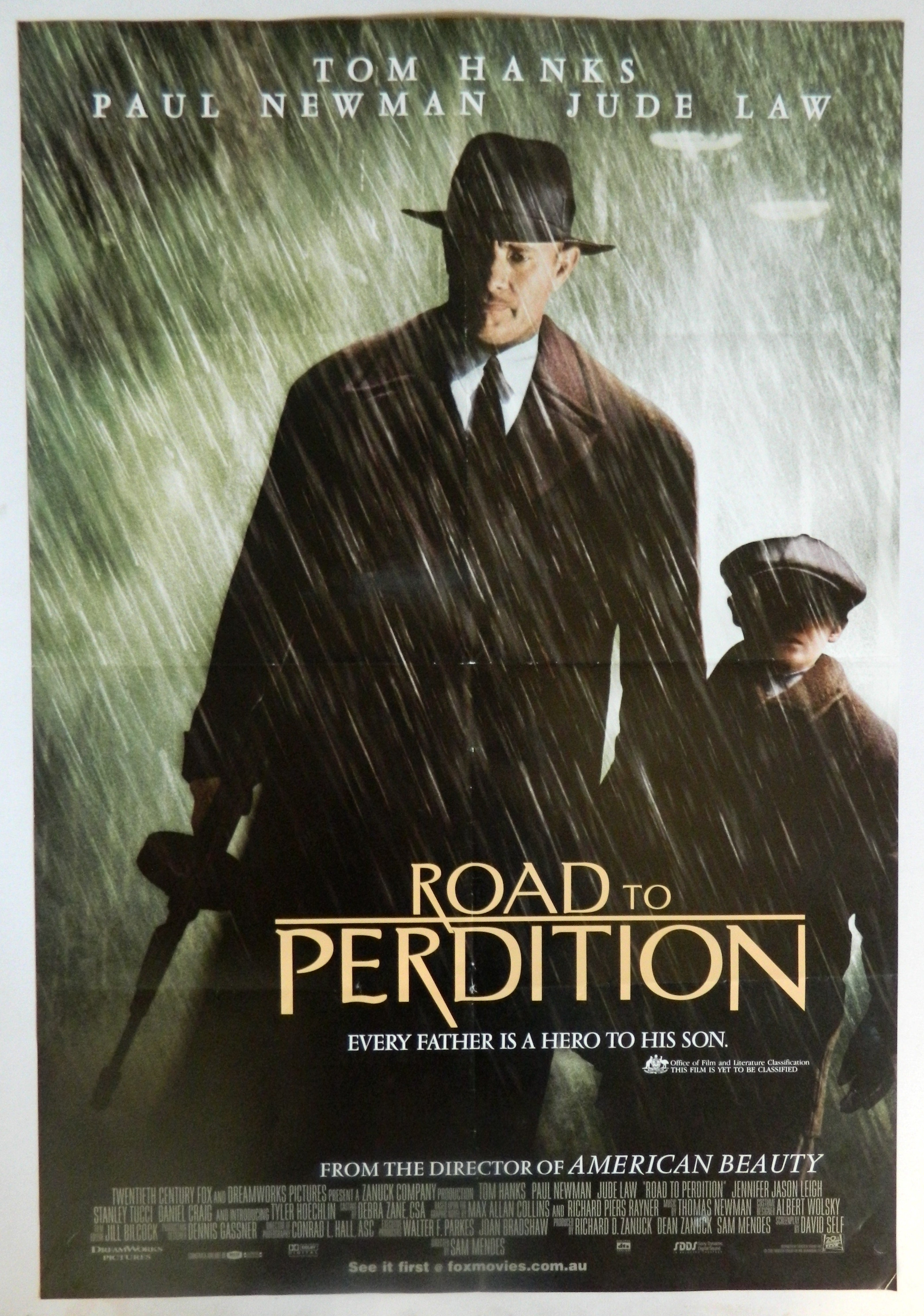 ROAD TO PERDITION (2002)— Original Australian one sheet movie poster