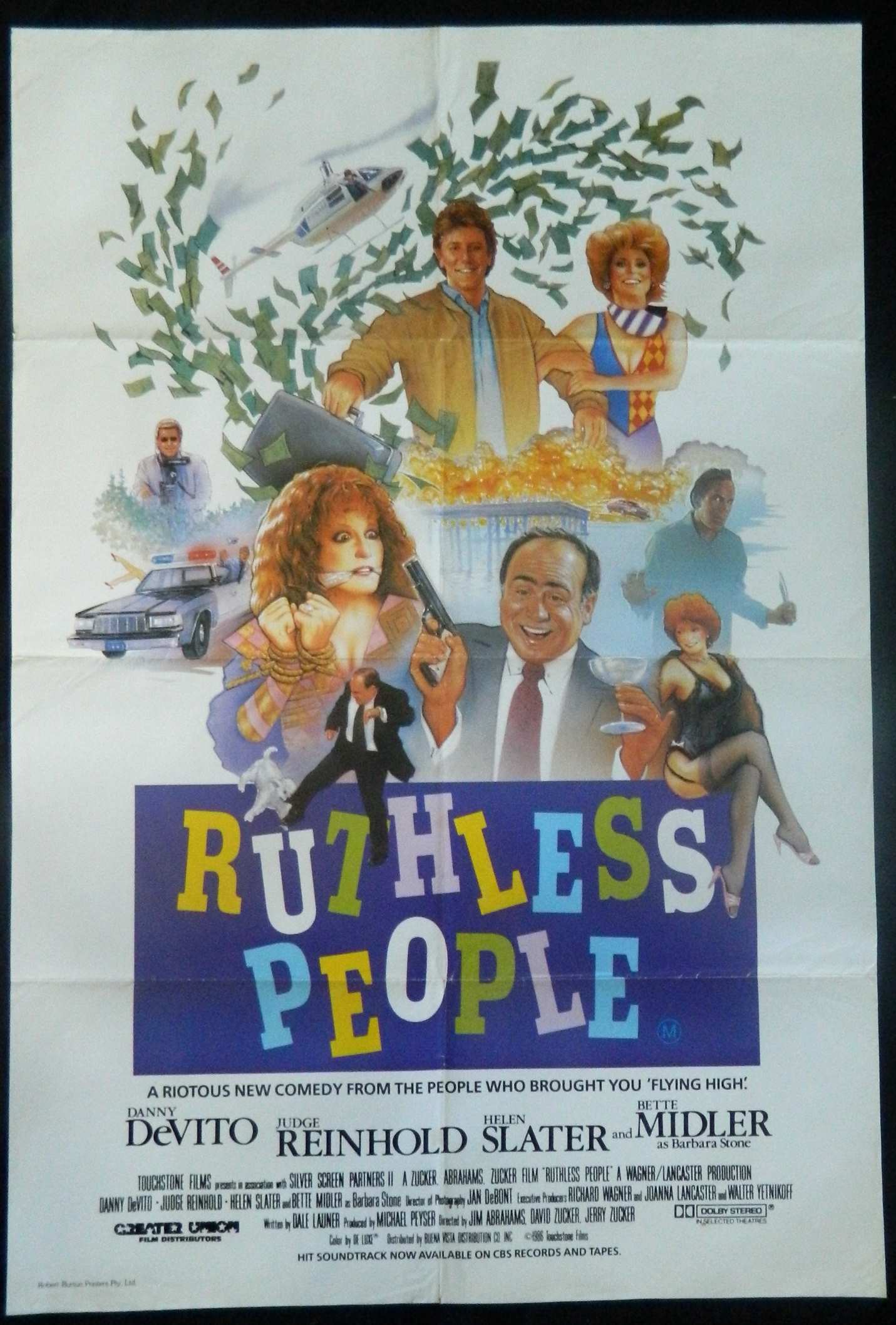RUTHLESS PEOPLE (1986) — Original Australian one sheet movie poster