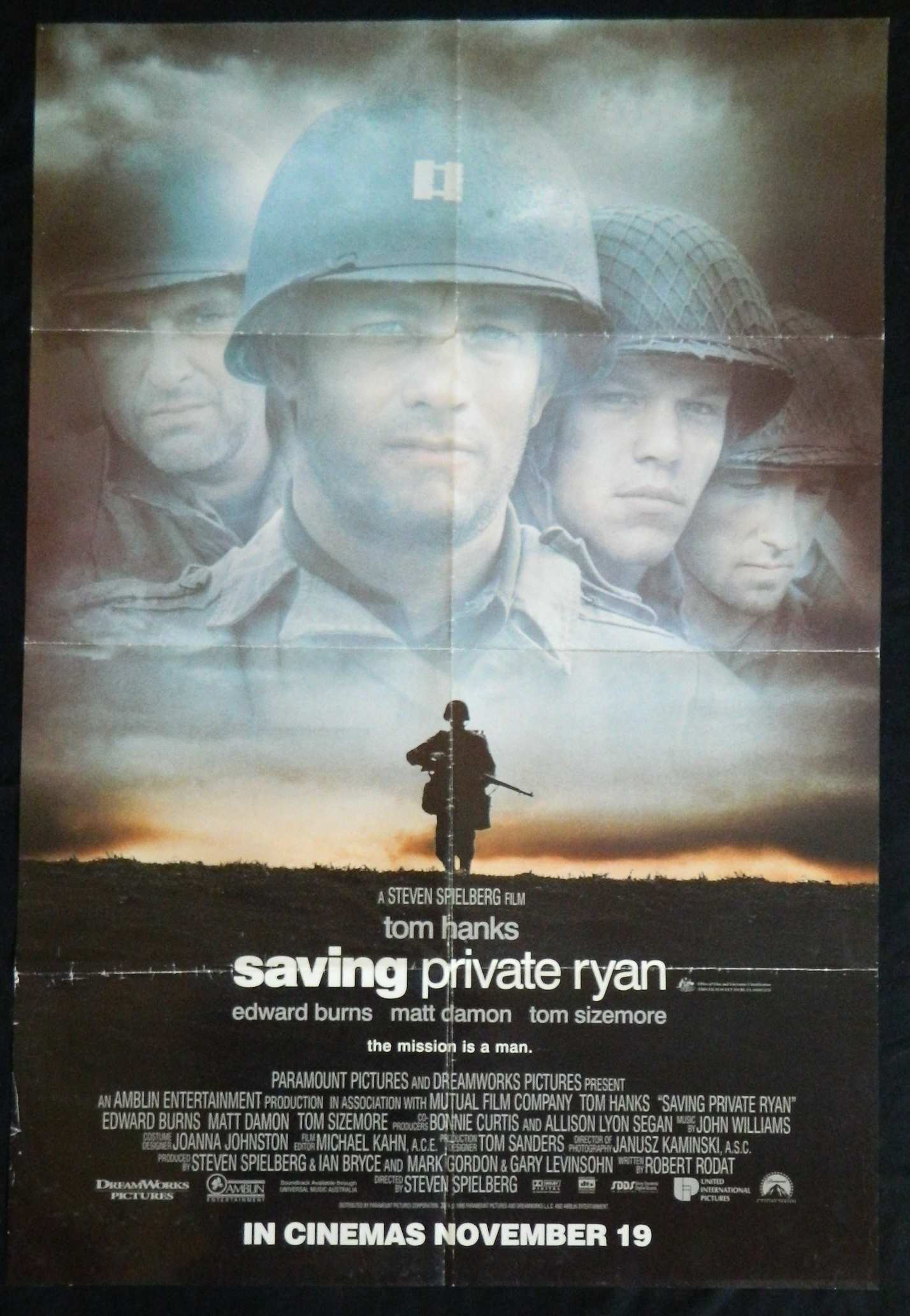 SAVING PRIVATE RYAN (1998) — Original Australian one sheet movie poster