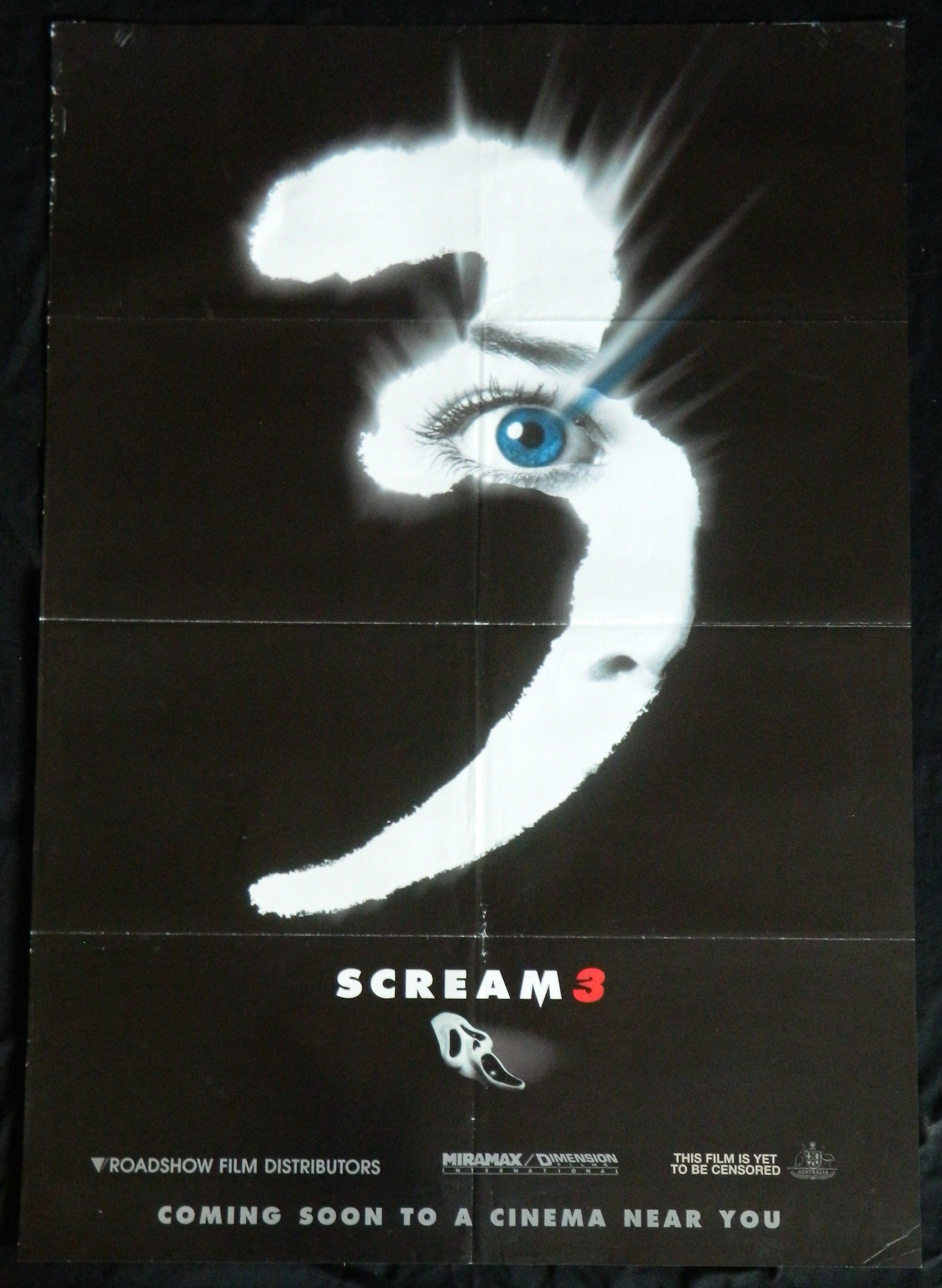 SCREAM 3 (2000)— Original Australian one sheet movie poster.