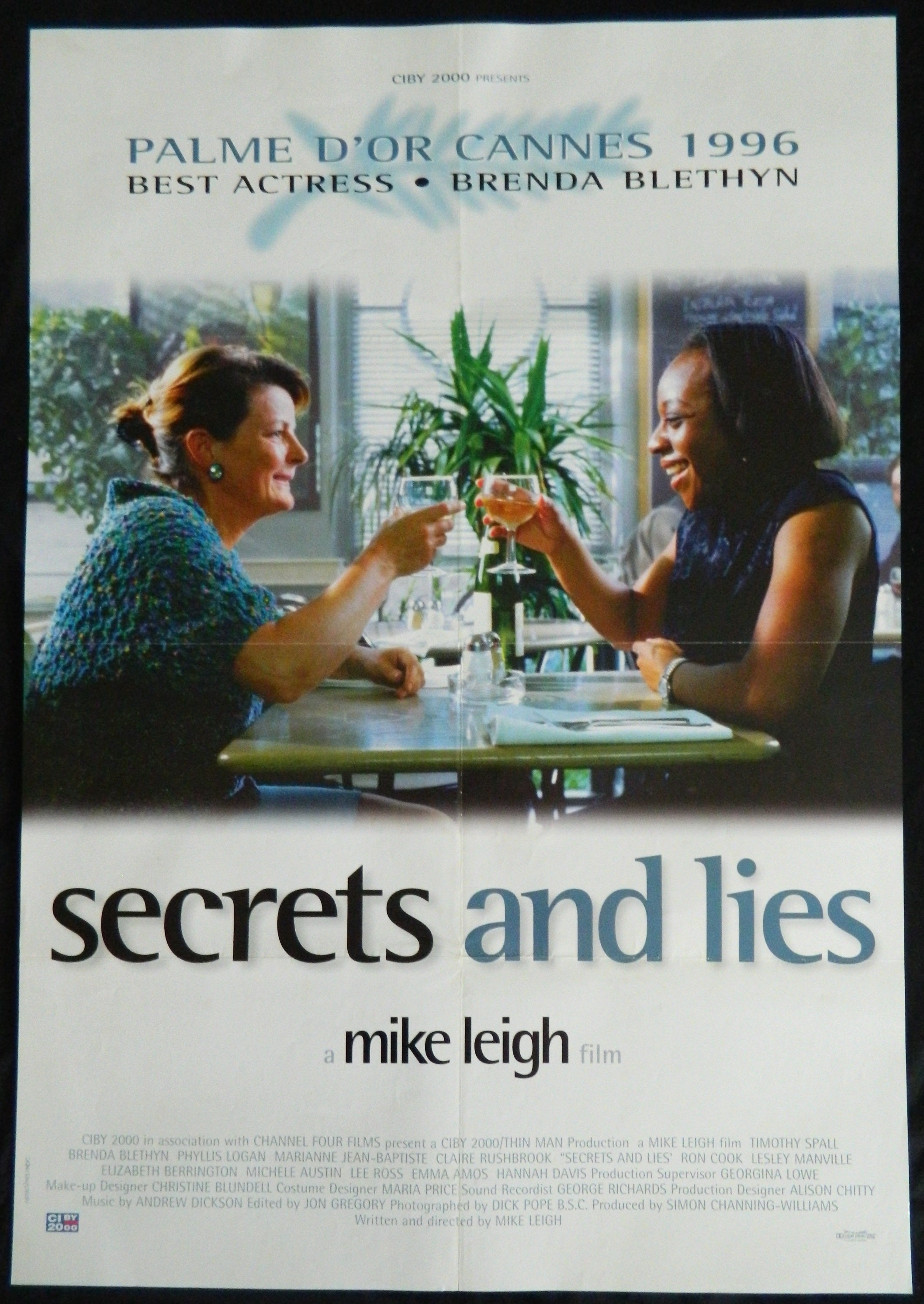 SECRETS AND LIES (1996)— Original Australian one sheet movie poster.