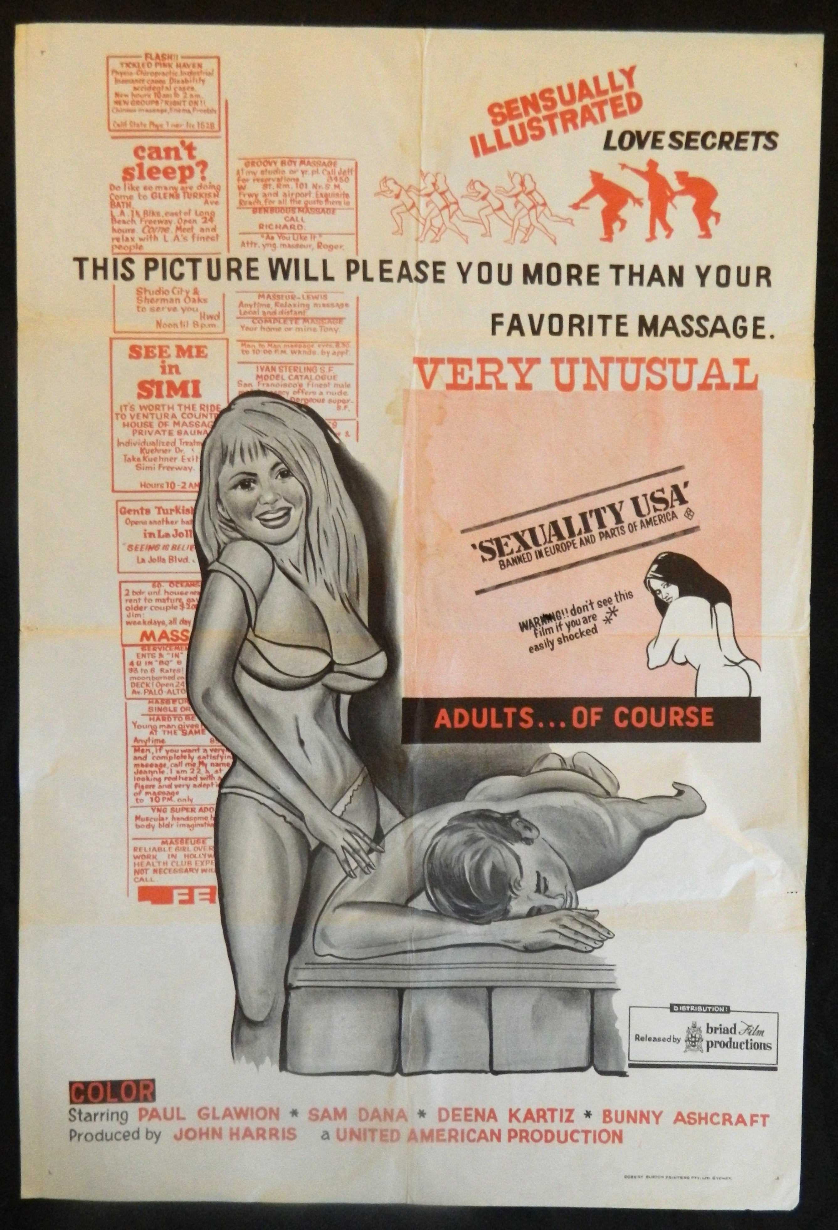 SEXUALITY USA  (1970)— Original Australian one sheet movie poster