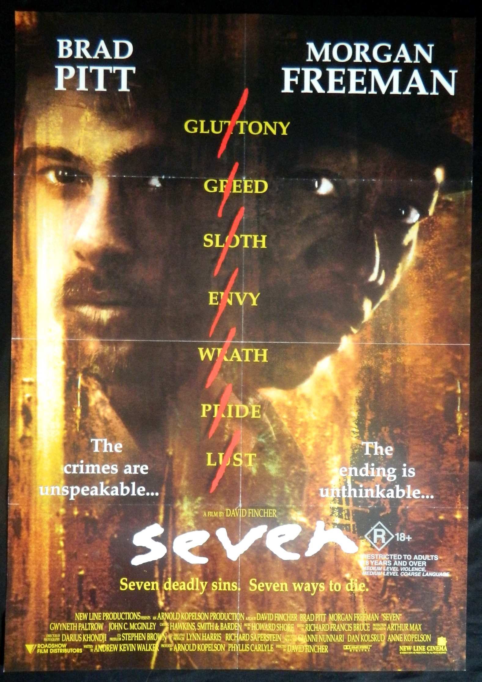 SEVEN  (1997)— Original Australian one sheet movie poster.