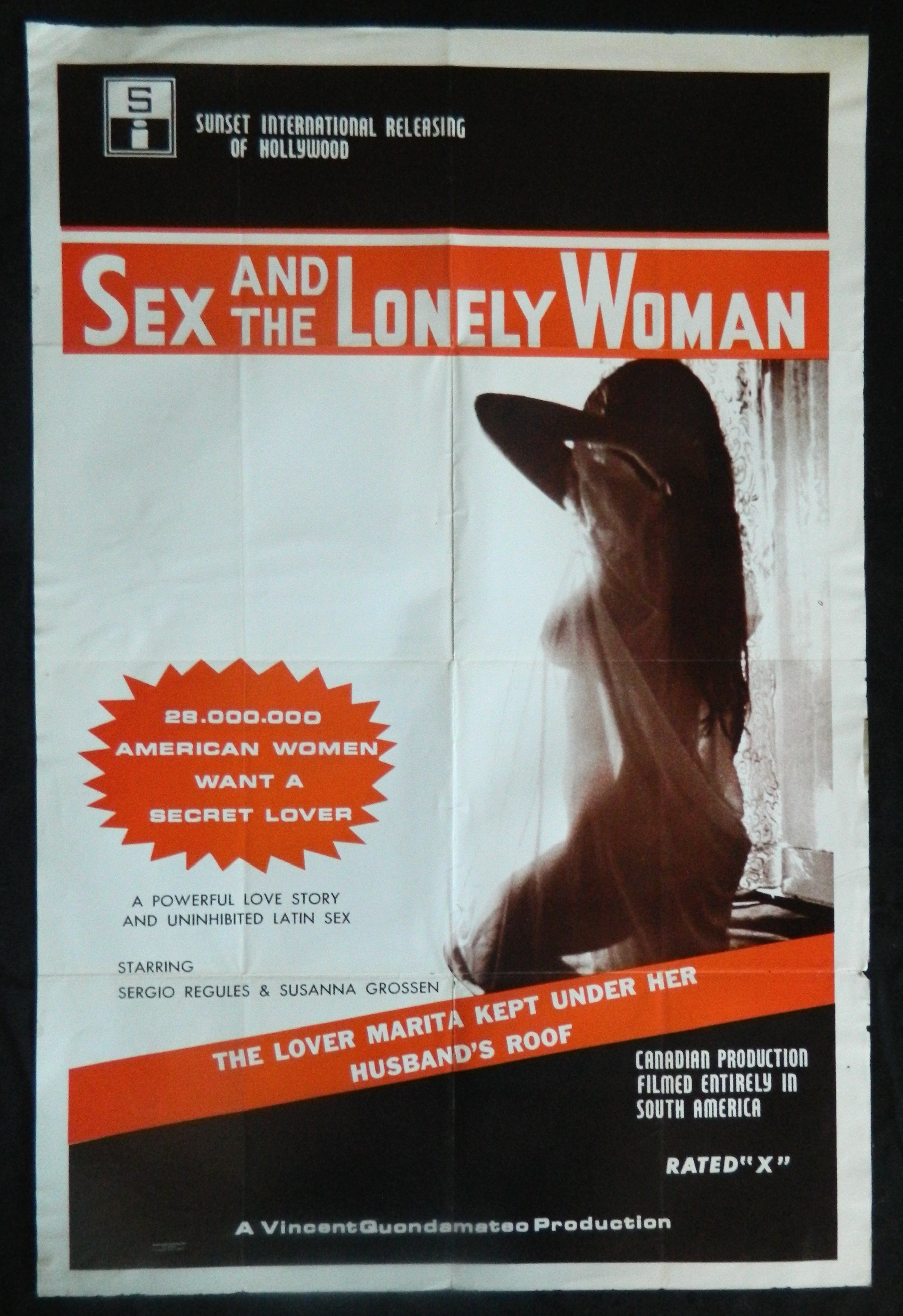 SEX AND THE LONELY WOMAN (1972)— Original Australian one sheet movie poster.