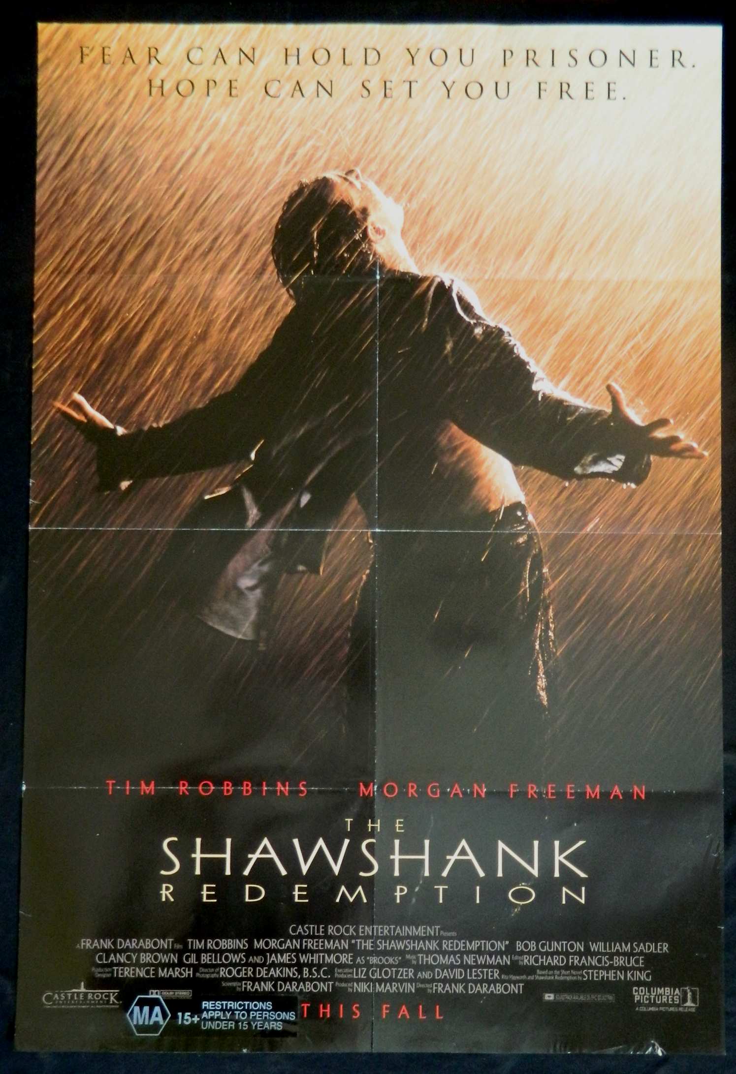 SHAWSHANK REDEMPTION  (1994)— Original Australian one sheet movie poster