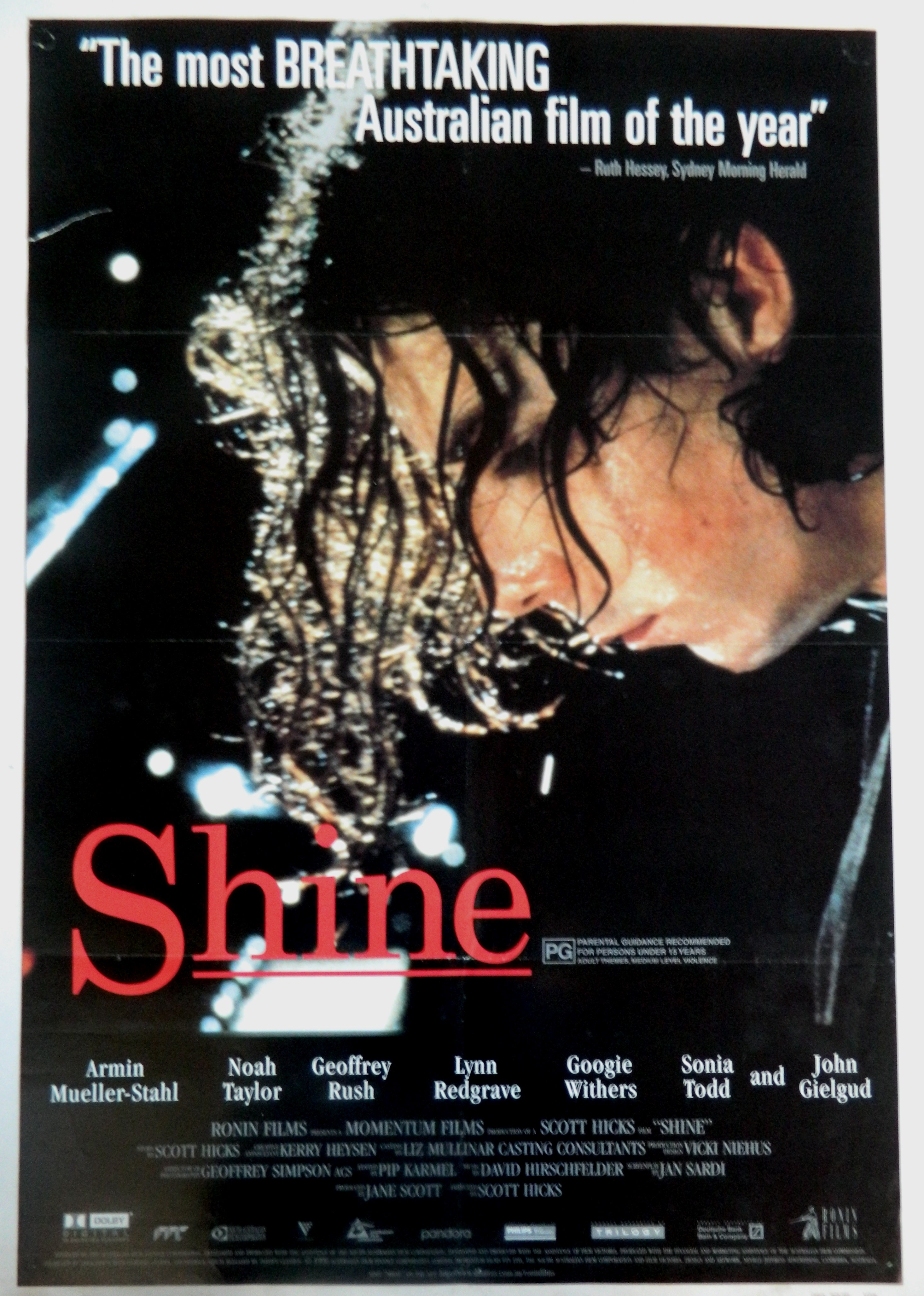 SHINE  (1996)— Original Australian one sheet movie poster
