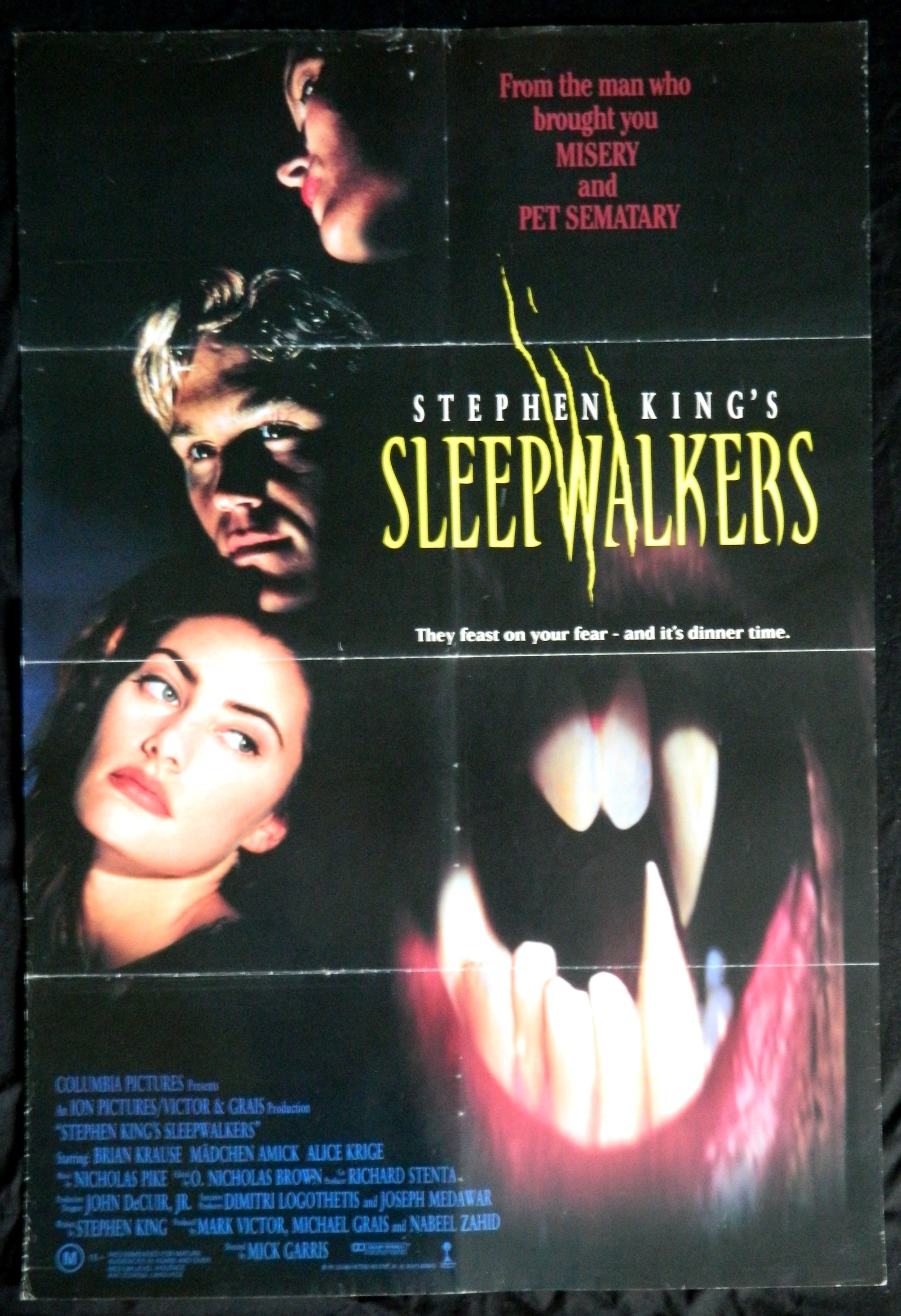 SLEEP WALKERS  (1992)— Original Australian one sheet movie poster.