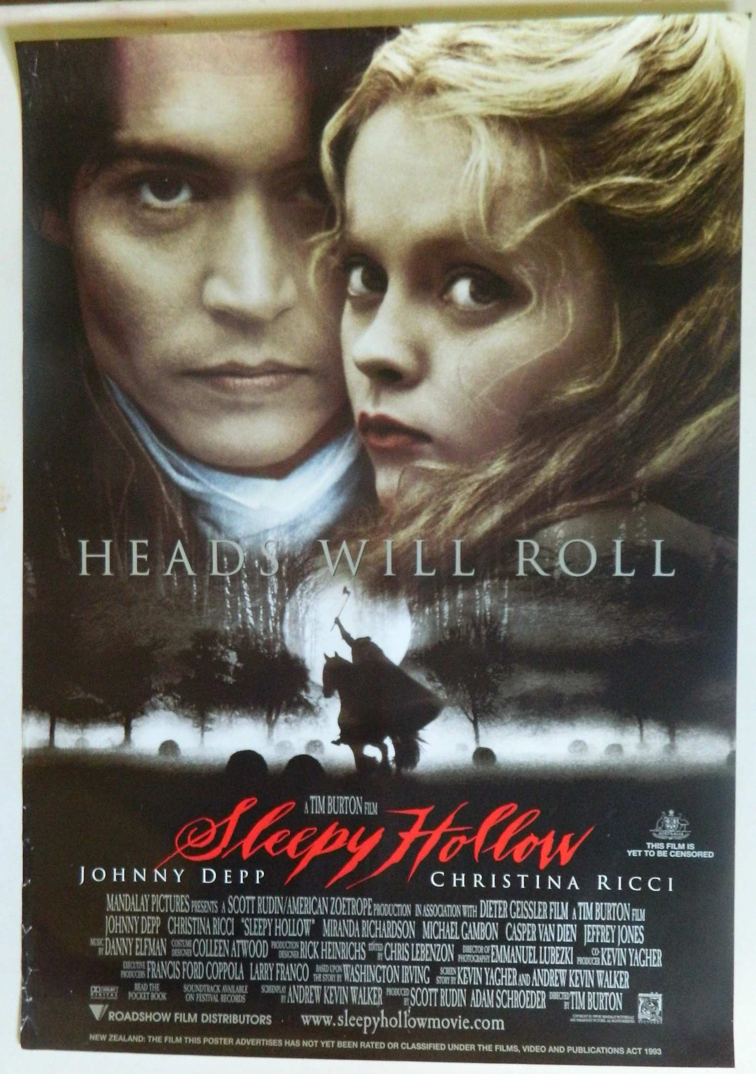 SLEEPY HOLLOW  (1999)— Original Australian one sheet movie poster